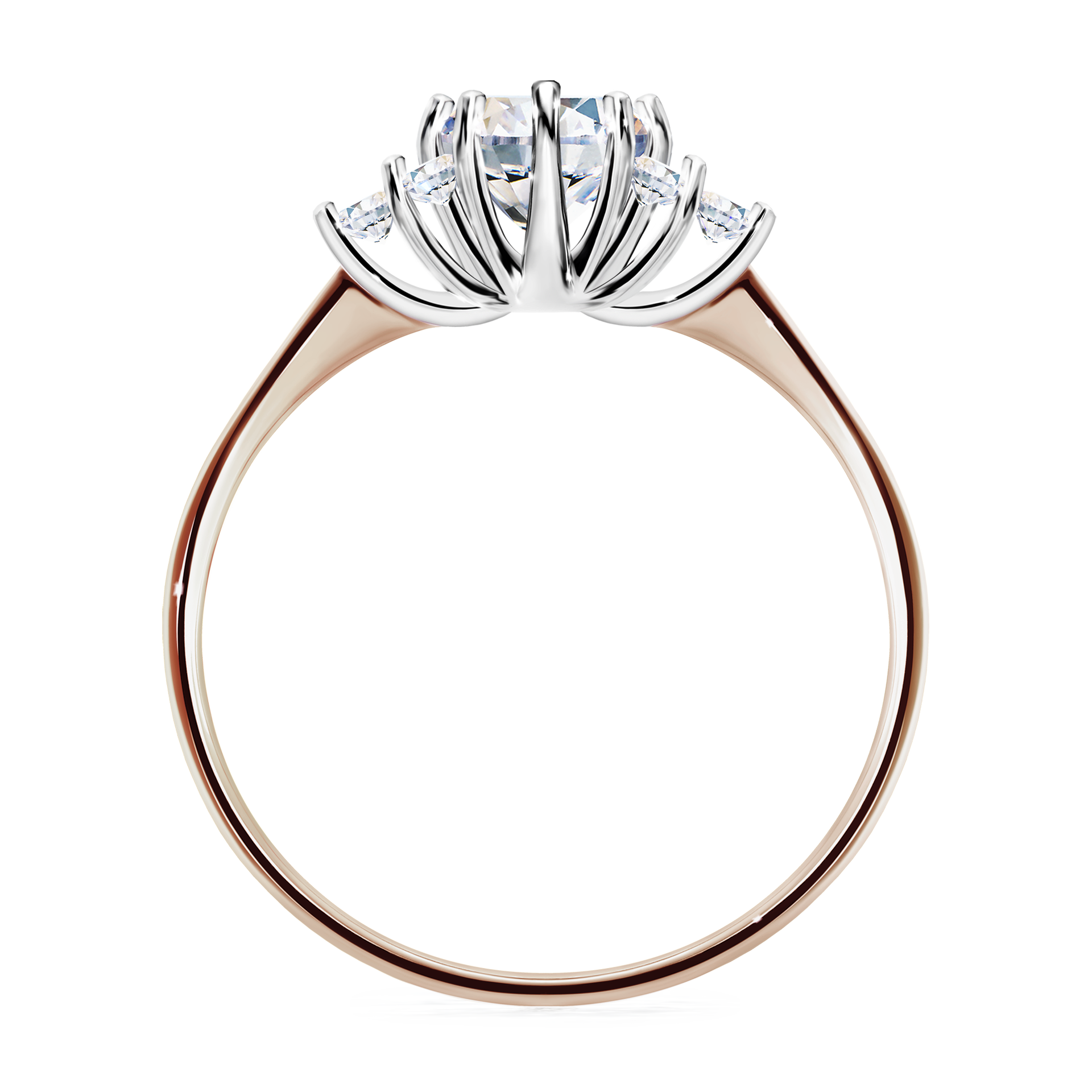 Pierścionek zaręczynowy My Lilly z różowego złota z szafirem białym 0,68CT