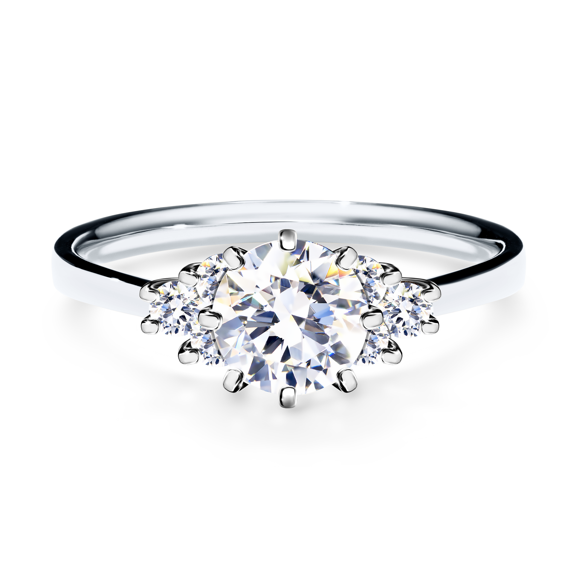 Pierścionek zaręczynowy My Lilly z białego złota z szafirem białym 0,98CT