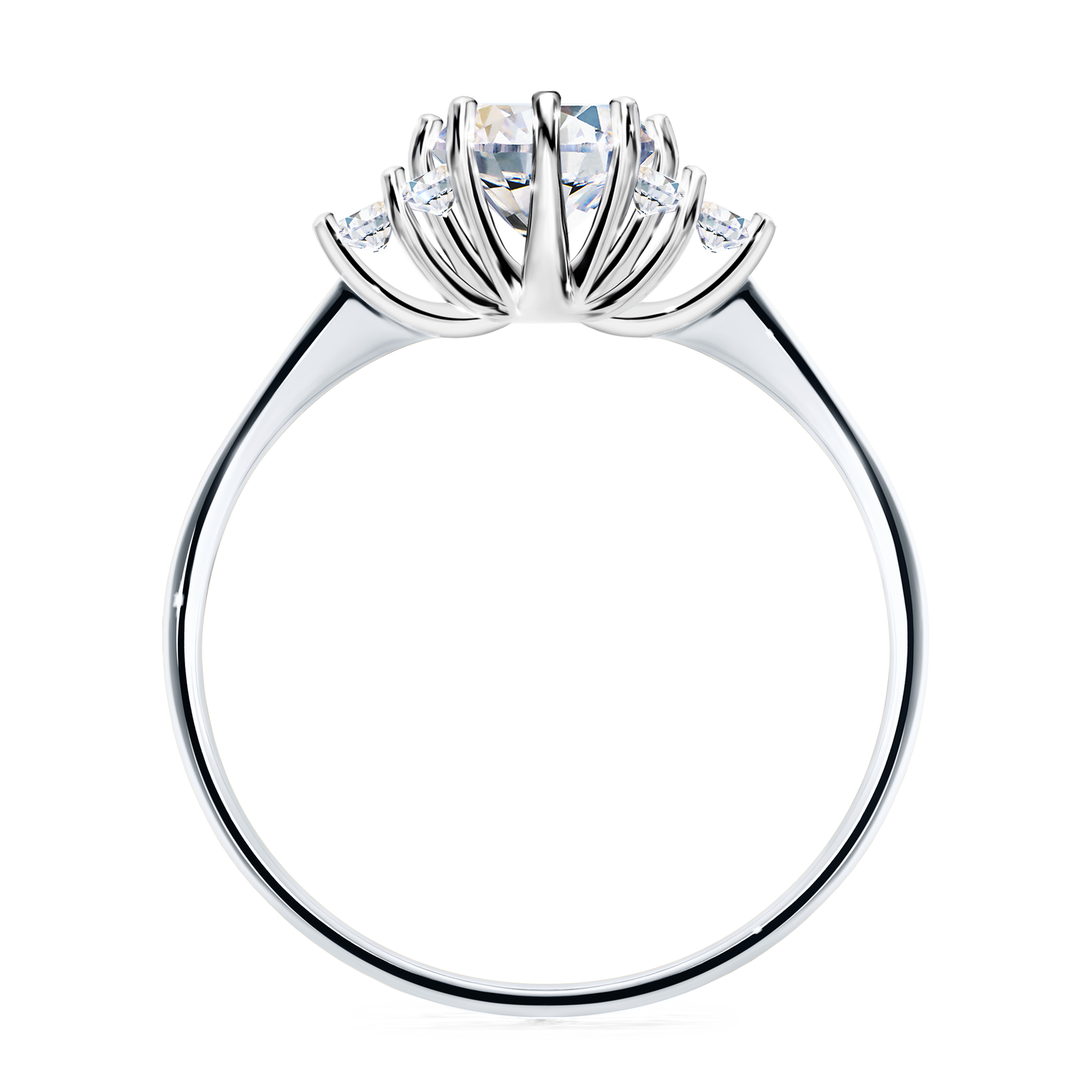 Pierścionek zaręczynowy My Lilly z białego złota z szafirem białym 0,98CT