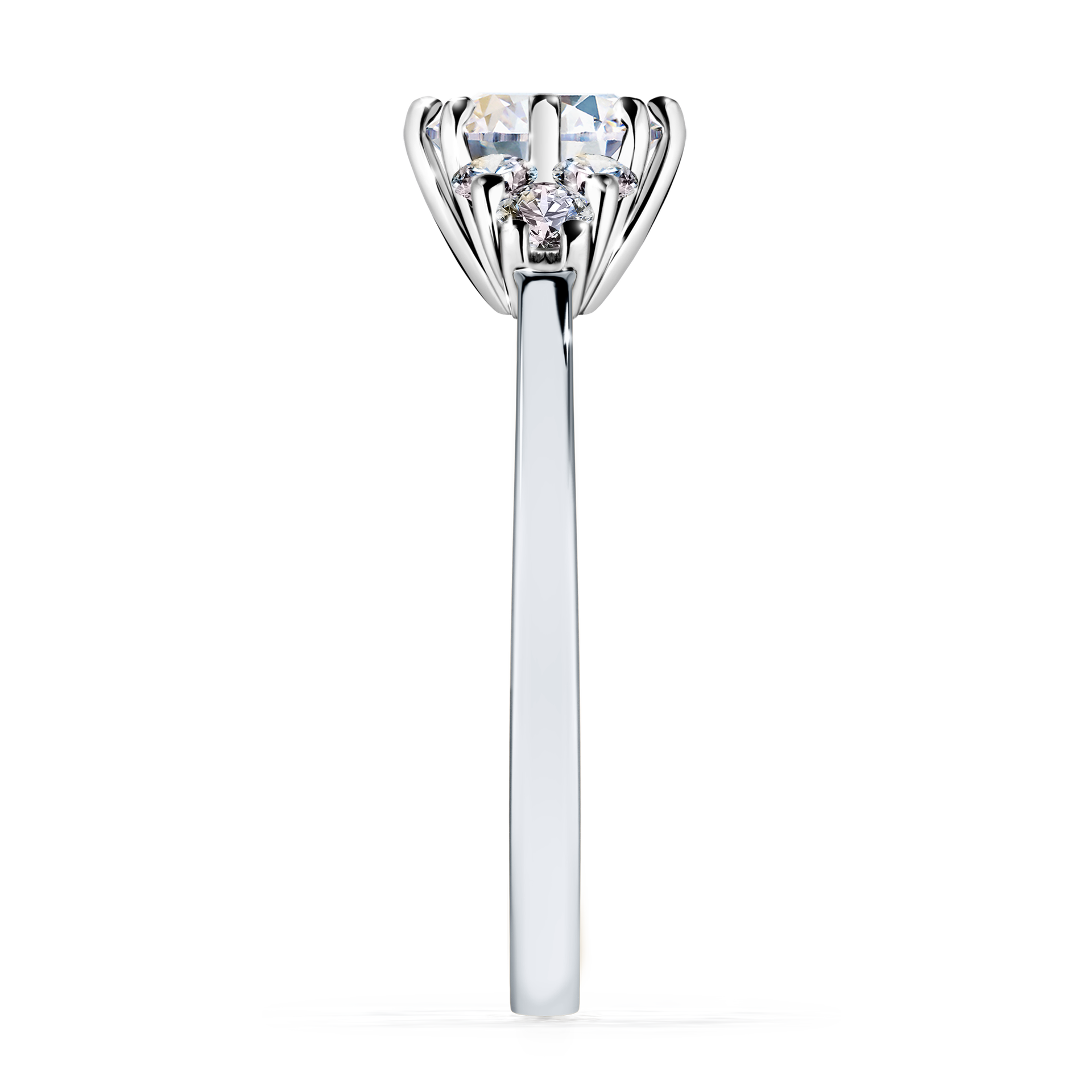Pierścionek zaręczynowy My Lilly z białego złota z szafirem białym 0,98CT