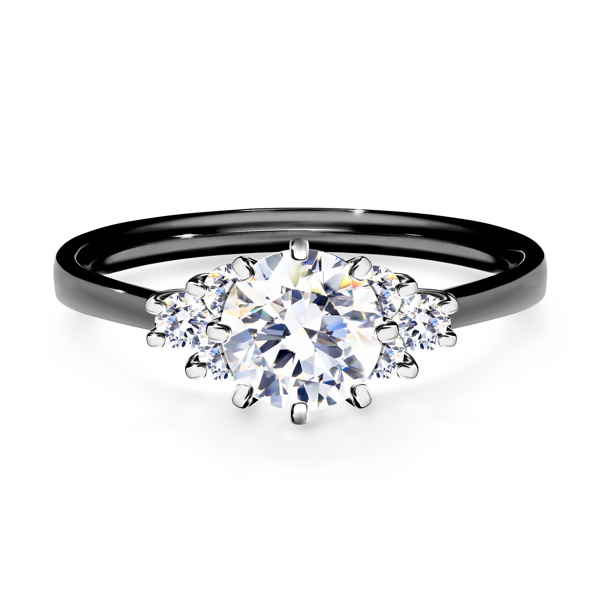 Pierścionek zaręczynowy My Lilly z czarnego złota z szafirem białym 0,98CT