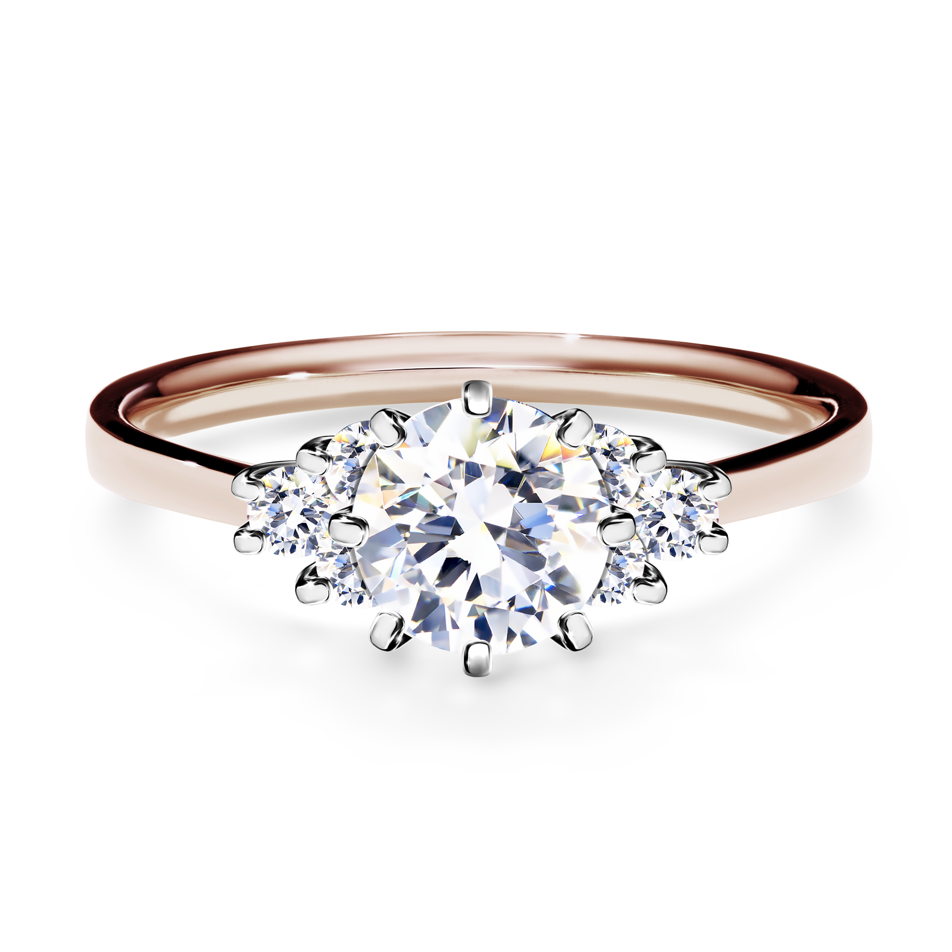 Pierścionek zaręczynowy My Lilly z różowego złota z szafirem białym 0,98CT