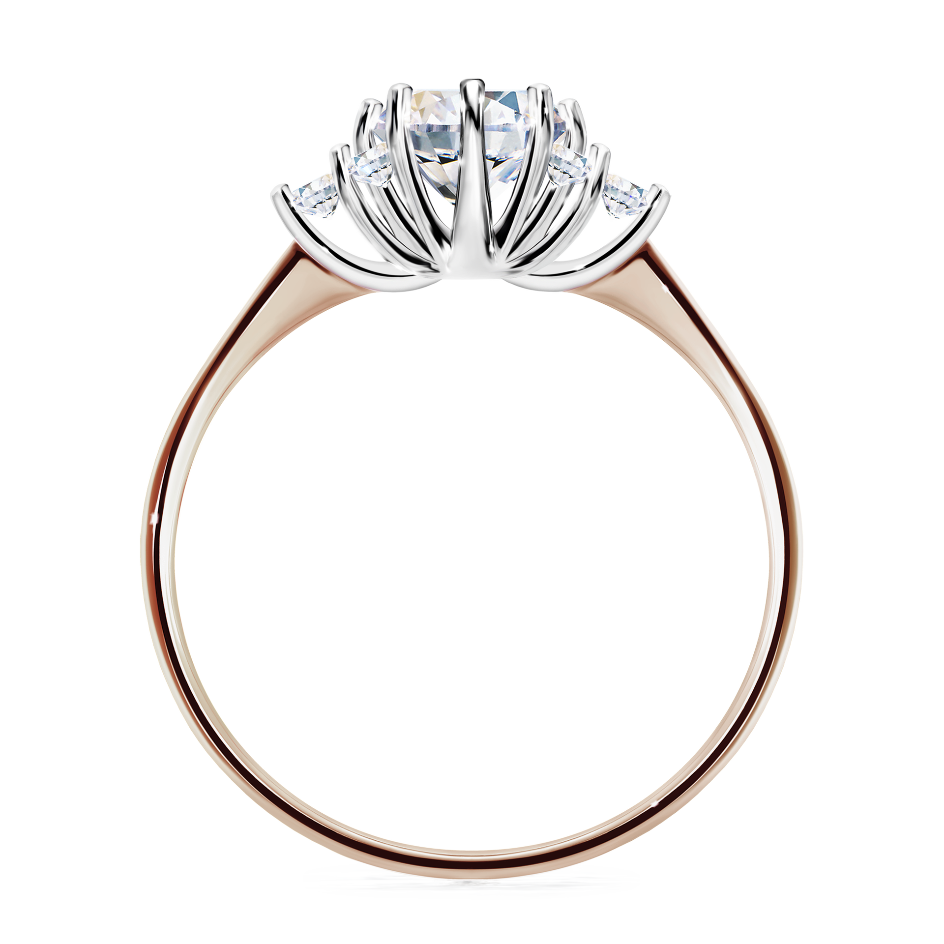 Pierścionek zaręczynowy My Lilly z różowego złota z szafirem białym 0,98CT