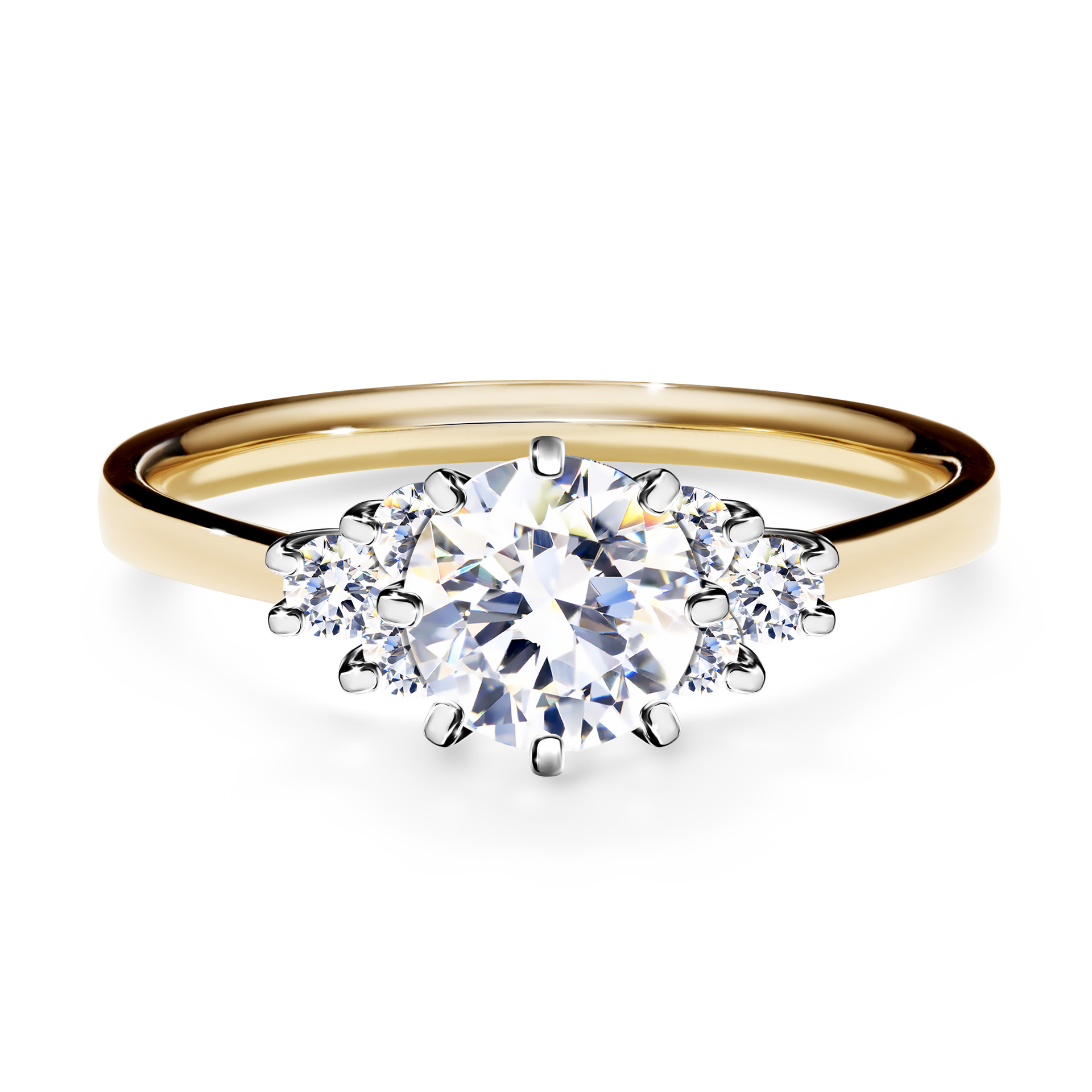 Pierścionek zaręczynowy My Lilly z żółtego złota z szafirem białym 0,98CT
