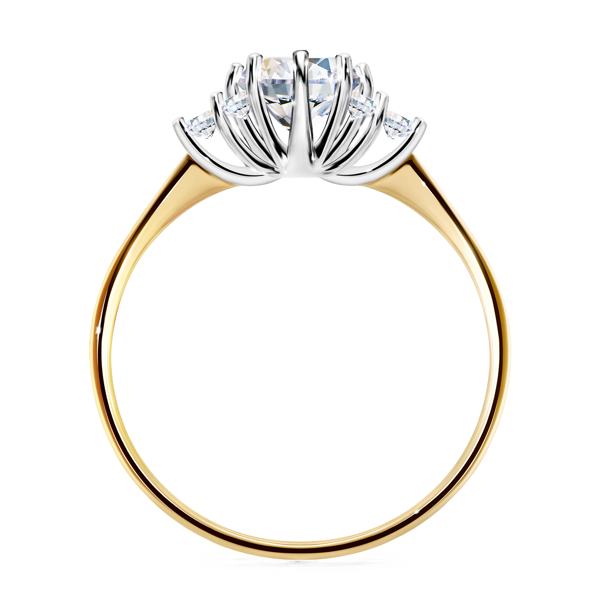 Pierścionek zaręczynowy My Lilly z żółtego złota z szafirem białym 0,98CT