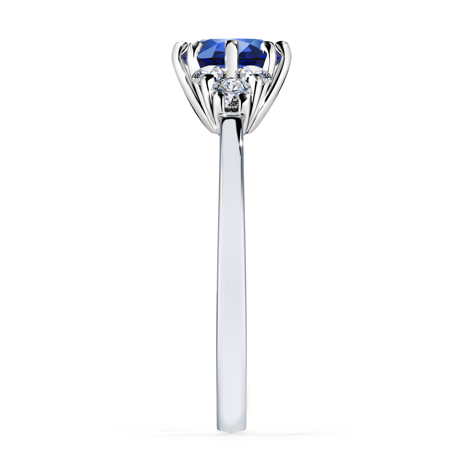 Pierścionek zaręczynowy My Lilly z białego złota z szafirem niebieskim 0,98CT