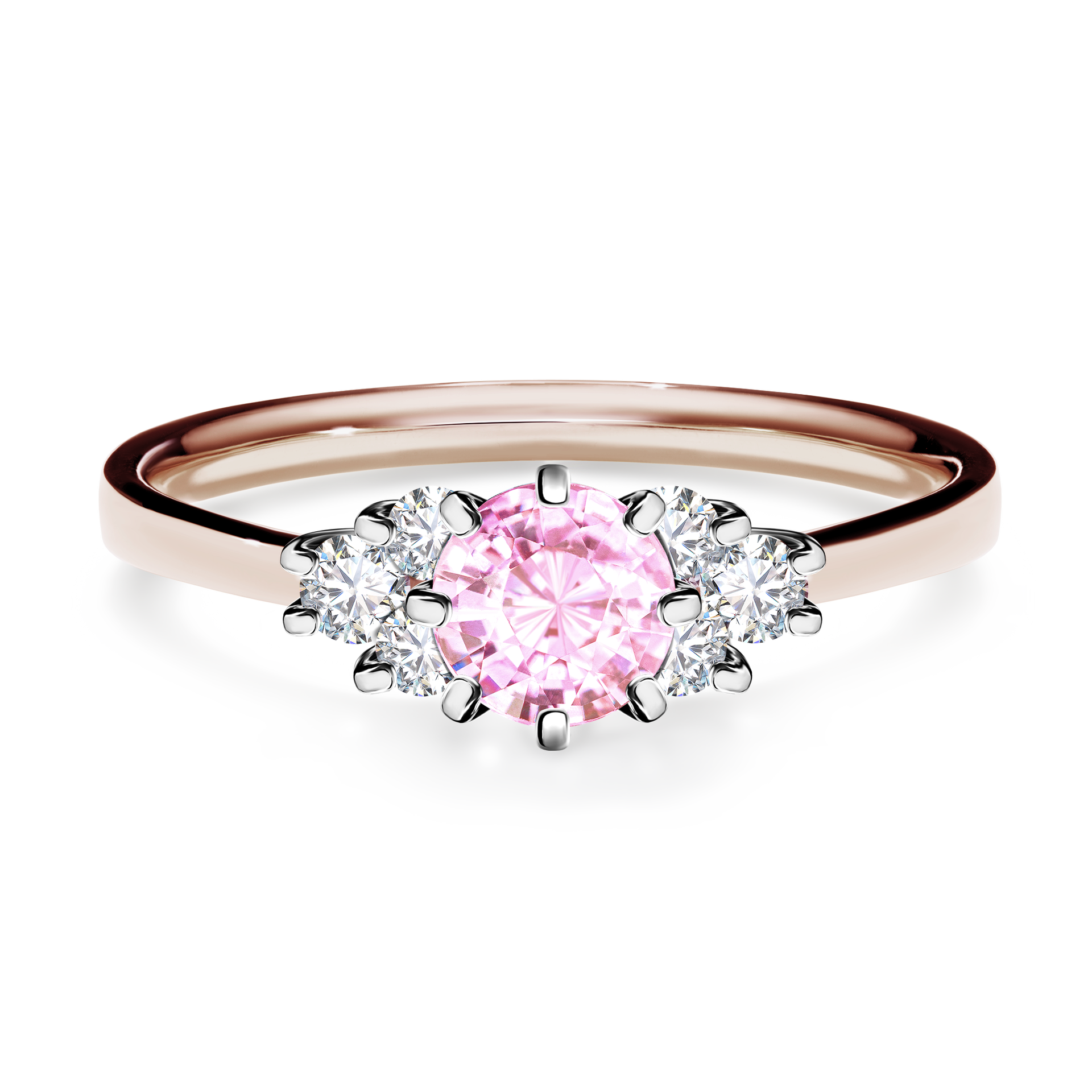 Pierścionek zaręczynowy My Lilly z różowego złota z szafirem różowym 0,68CT