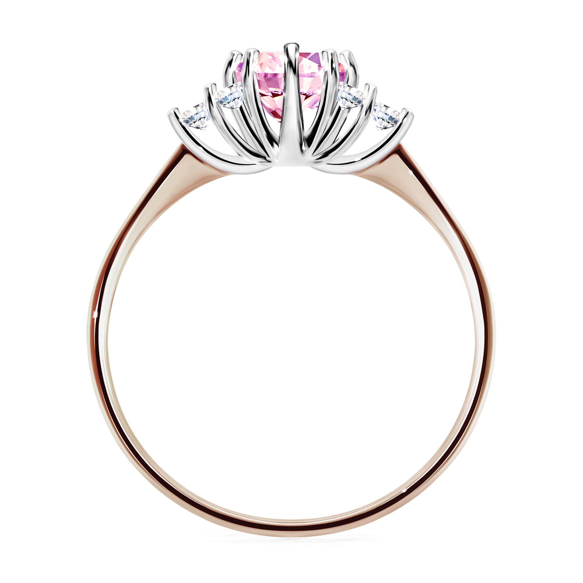 Pierścionek zaręczynowy My Lilly z różowego złota z szafirem różowym 0,68CT