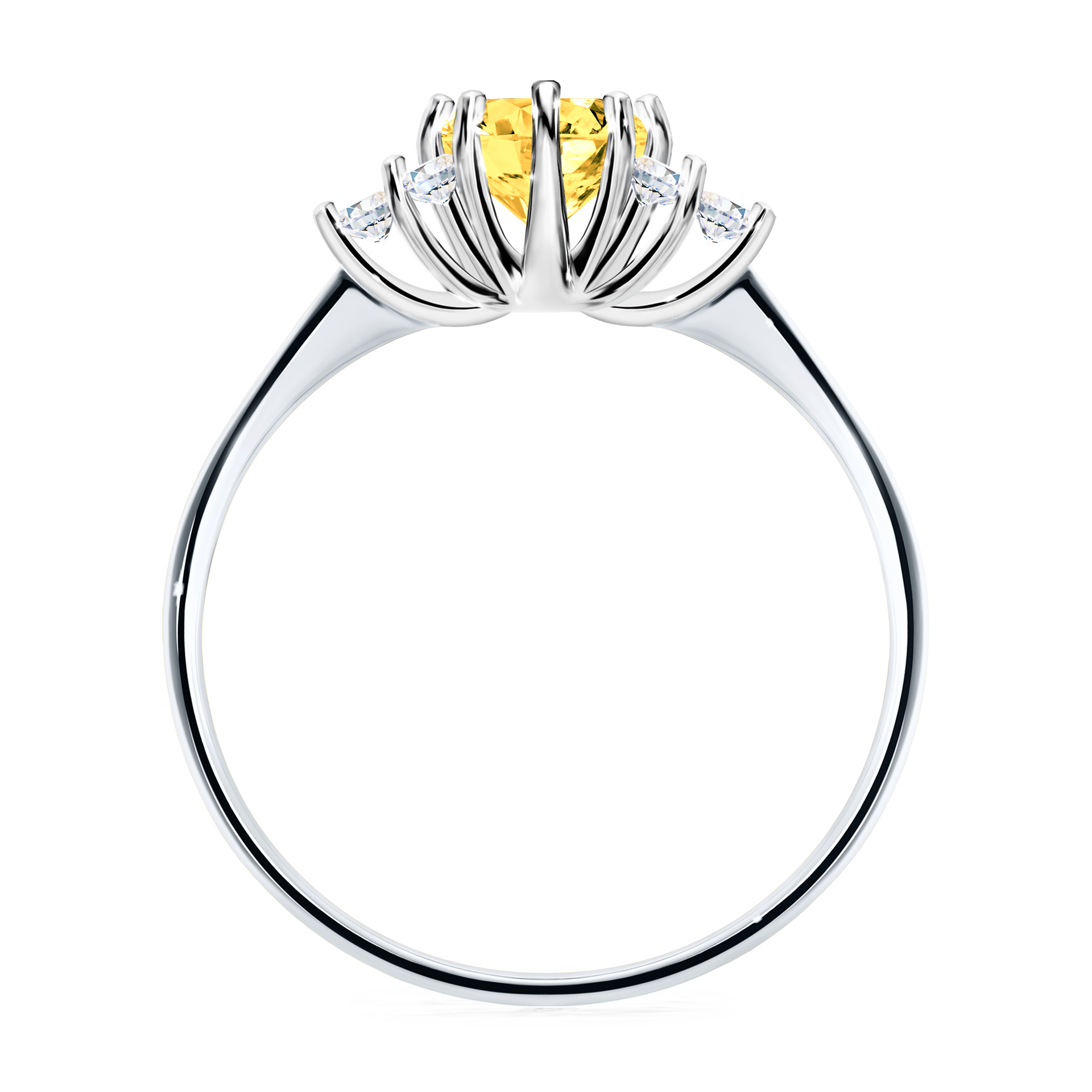 Pierścionek zaręczynowy My Lilly z białego złota z szafirem żółtym 0,68CT