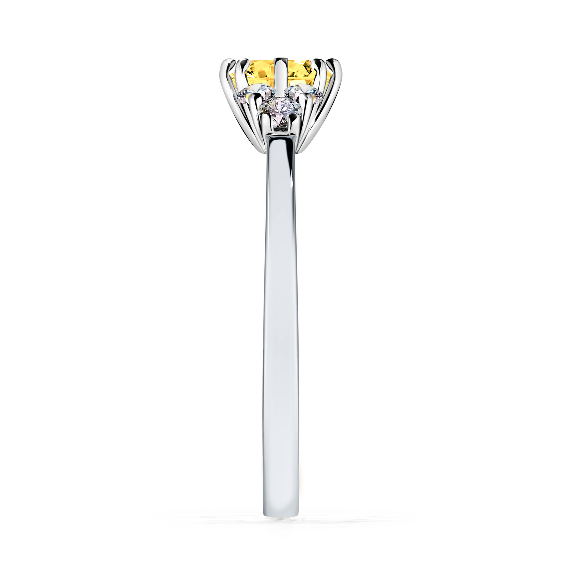 Pierścionek zaręczynowy My Lilly z białego złota z szafirem żółtym 0,68CT