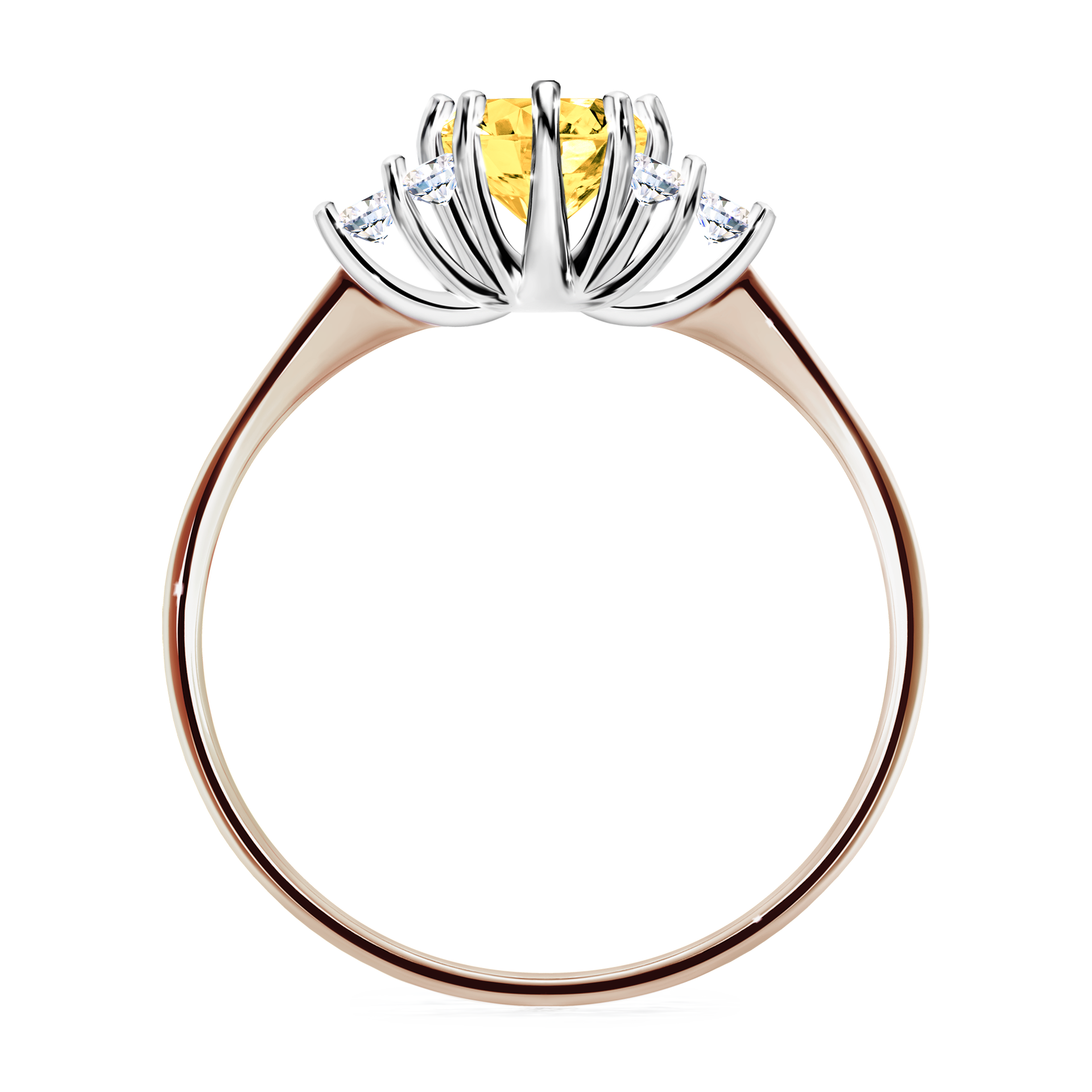 Pierścionek zaręczynowy My Lilly z różowego złota z szafirem żółtym 0,68CT