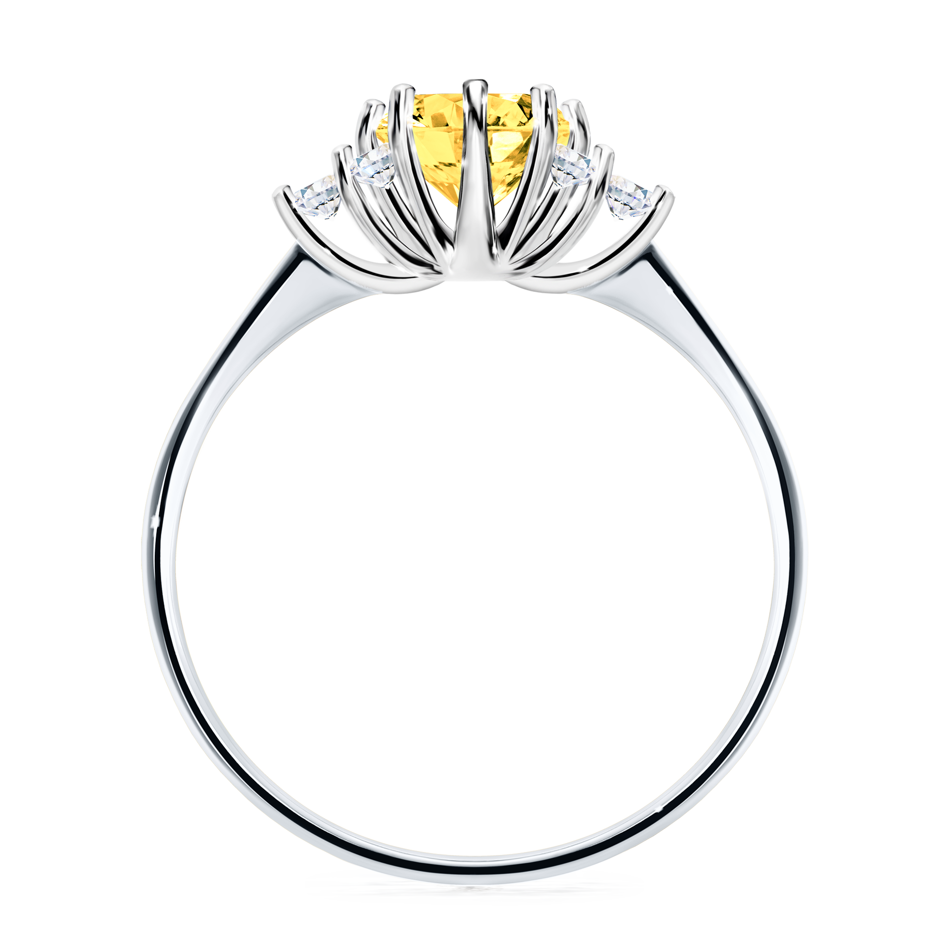 Pierścionek zaręczynowy My Lilly z białego złota z szafirem żółtym 0,98CT