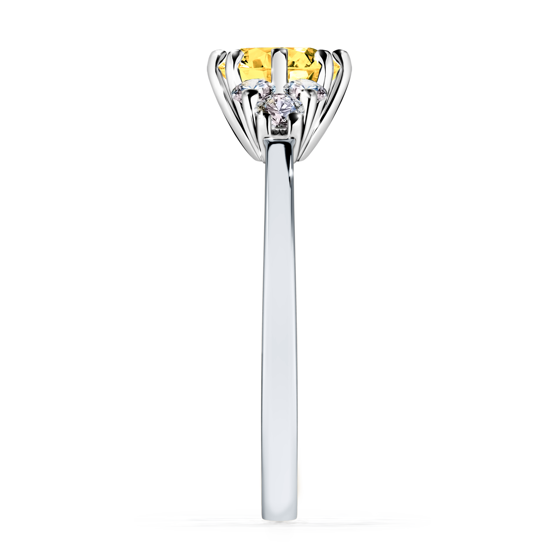 Pierścionek zaręczynowy My Lilly z białego złota z szafirem żółtym 0,98CT