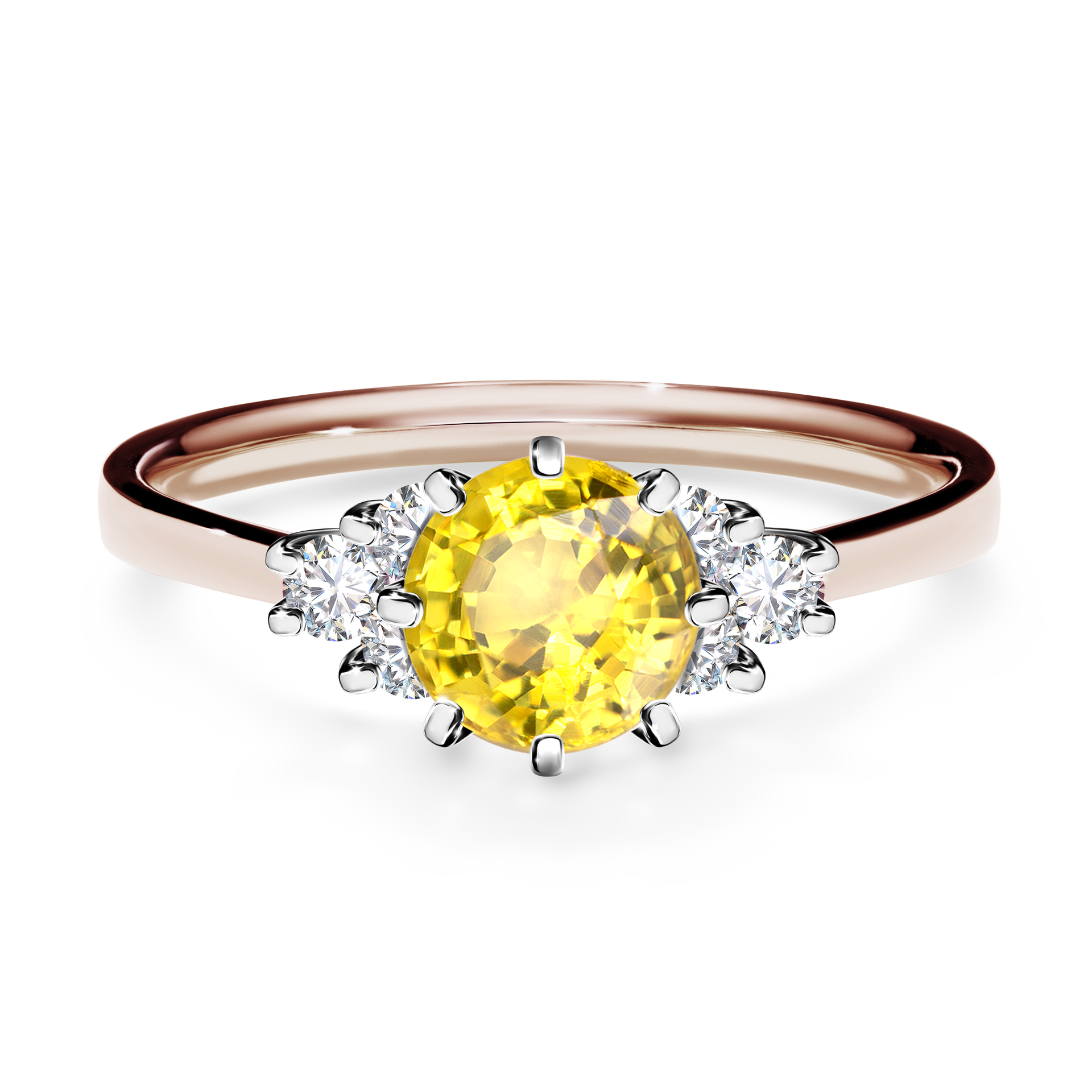 Pierścionek zaręczynowy My Lilly z różowego złota z szafirem żółtym 0,98CT