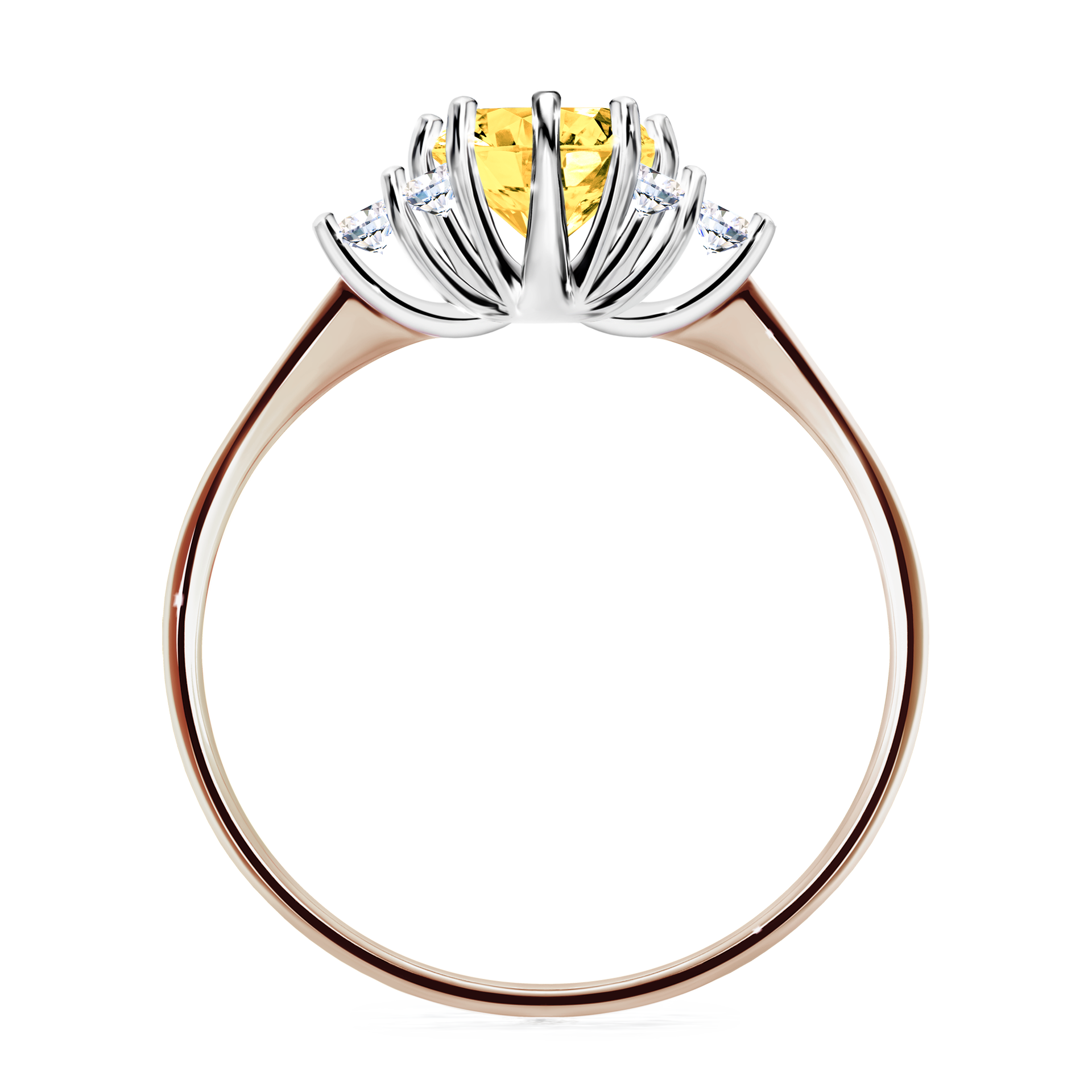Pierścionek zaręczynowy My Lilly z różowego złota z szafirem żółtym 0,98CT