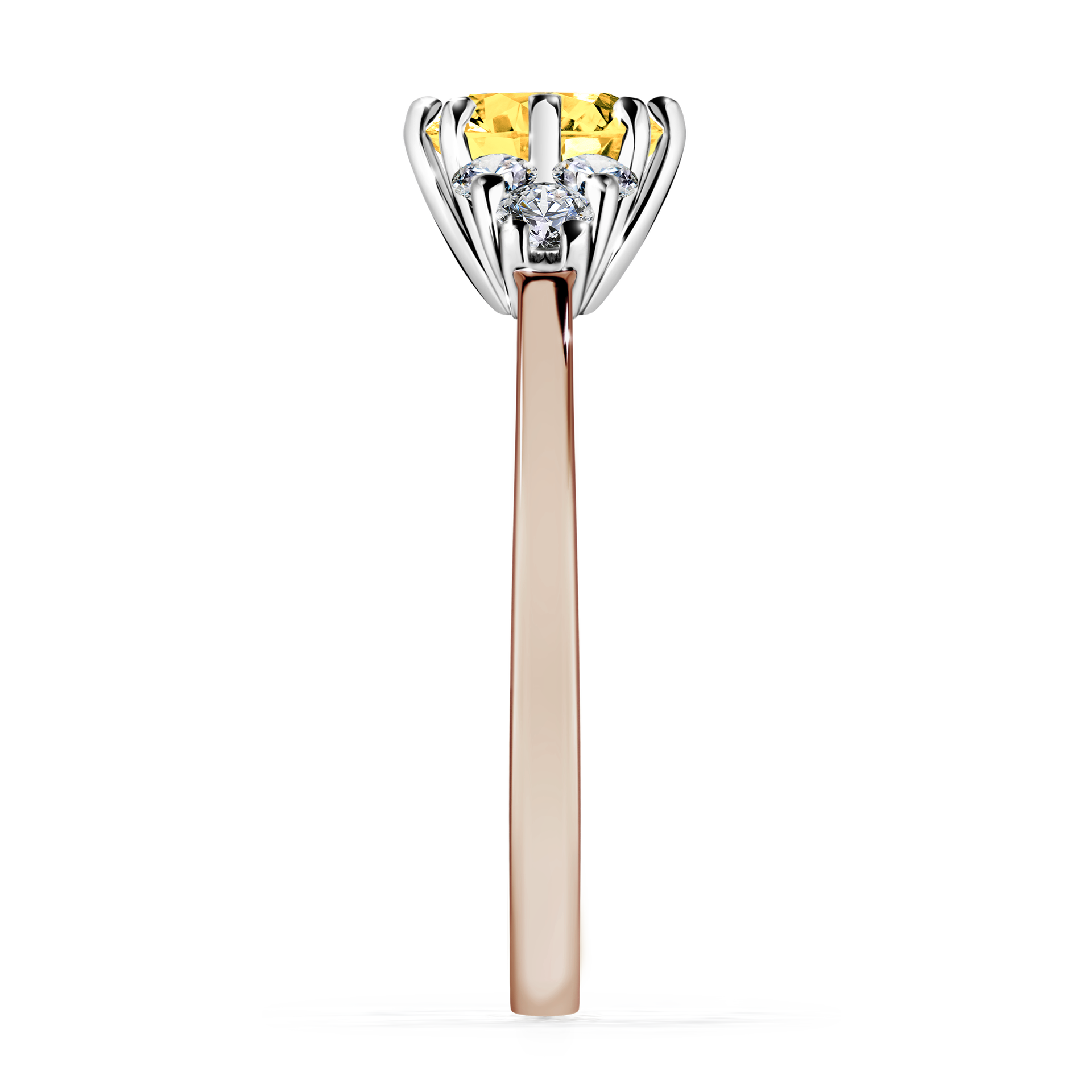Pierścionek zaręczynowy My Lilly z różowego złota z szafirem żółtym 0,98CT
