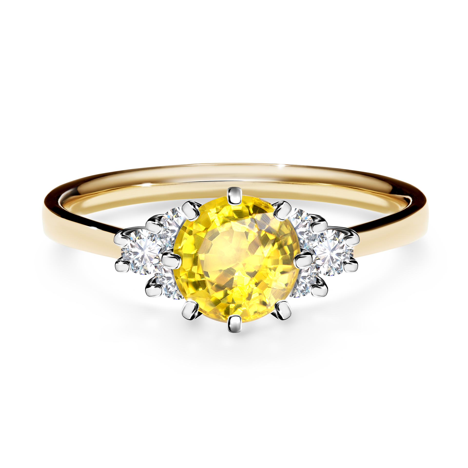 Pierścionek zaręczynowy My Lilly z żółtego złota z szafirem żółtym 0,98CT