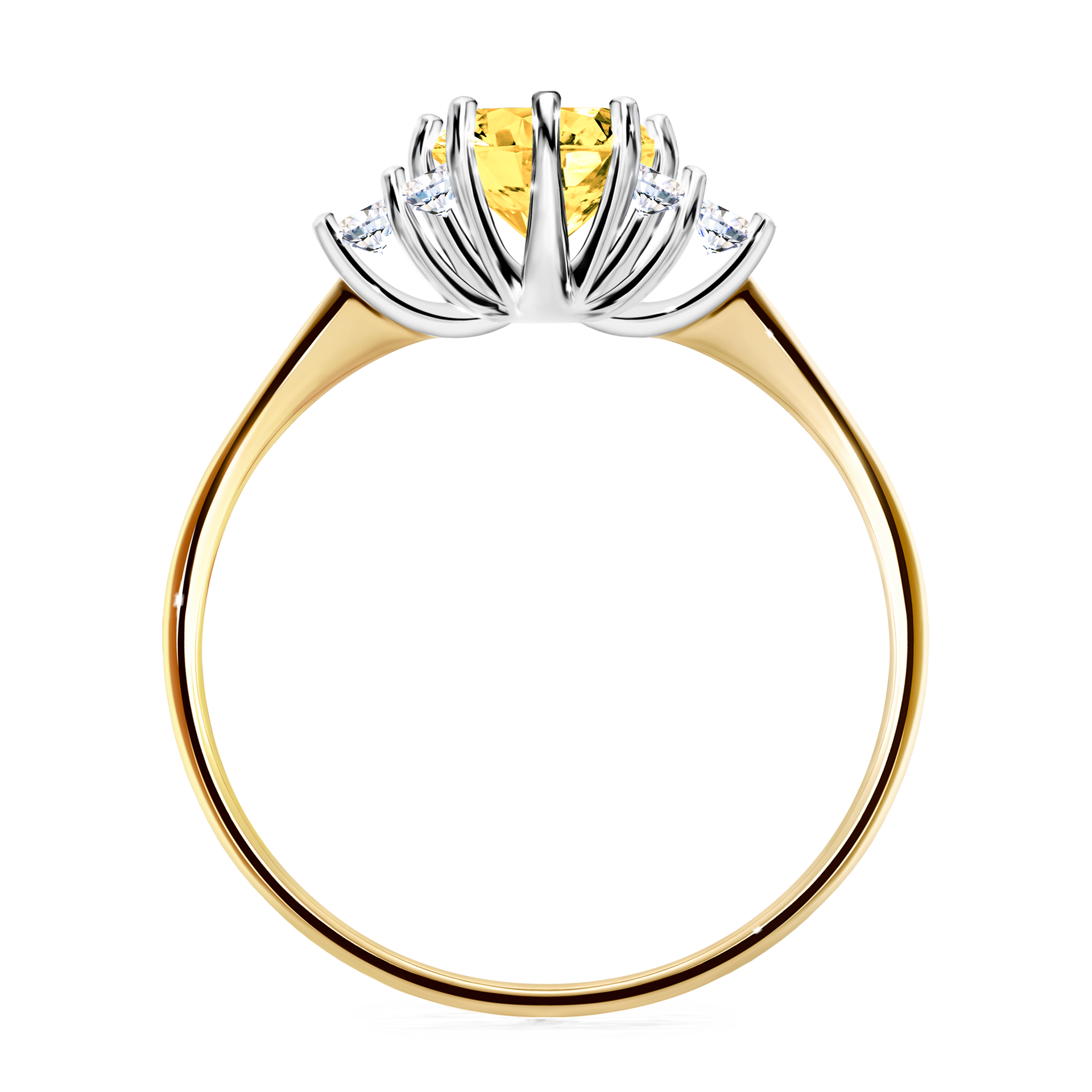 Pierścionek zaręczynowy My Lilly z żółtego złota z szafirem żółtym 0,98CT