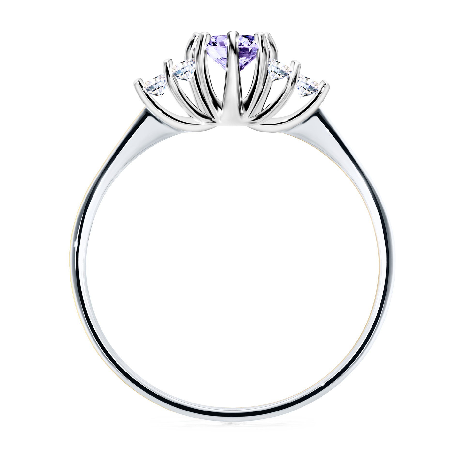 Pierścionek zaręczynowy My Lilly z białego złota z tanzanitem 0,43CT