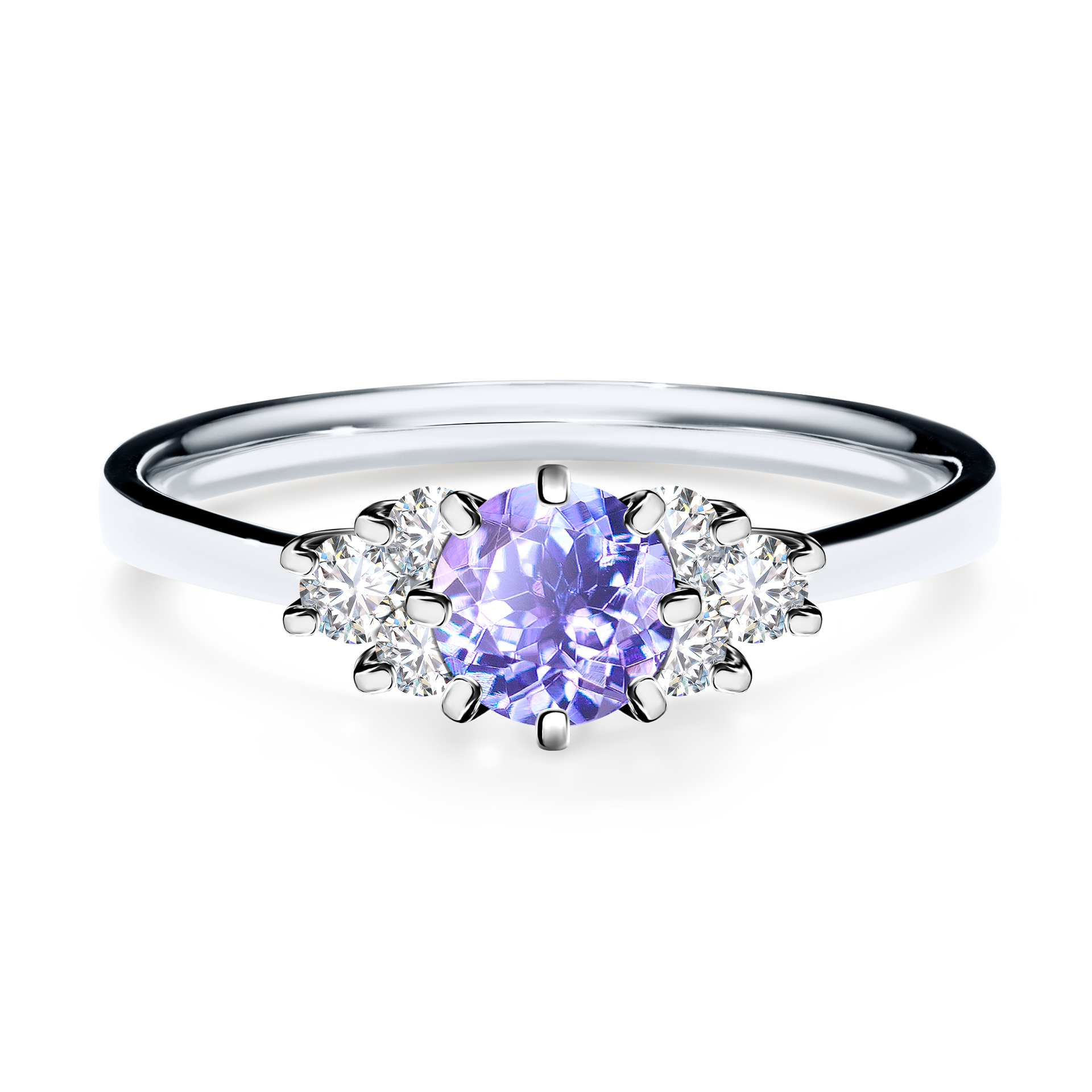 Pierścionek zaręczynowy My Lilly z białego złota z tanzanitem 0,68CT