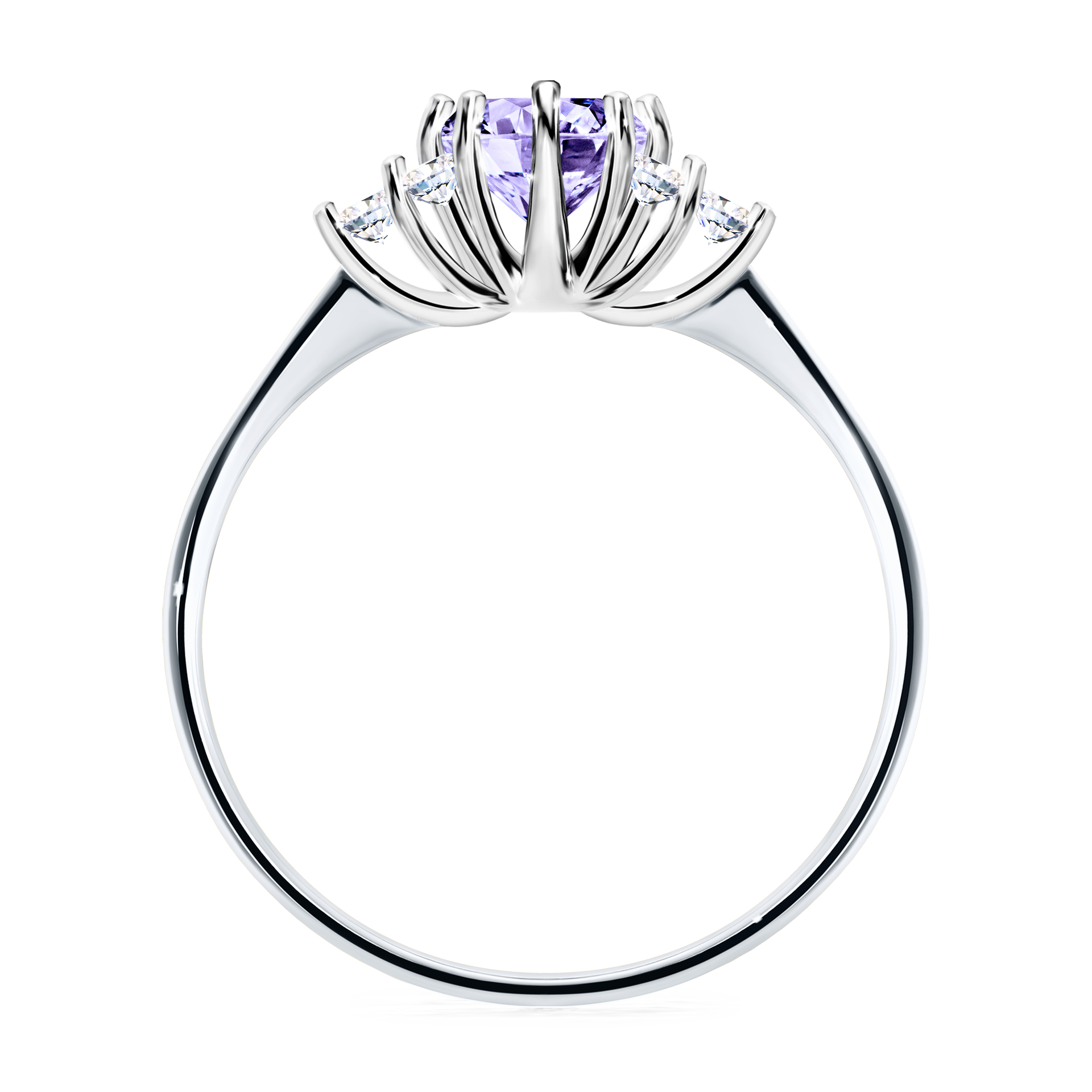 Pierścionek zaręczynowy My Lilly z białego złota z tanzanitem 0,68CT