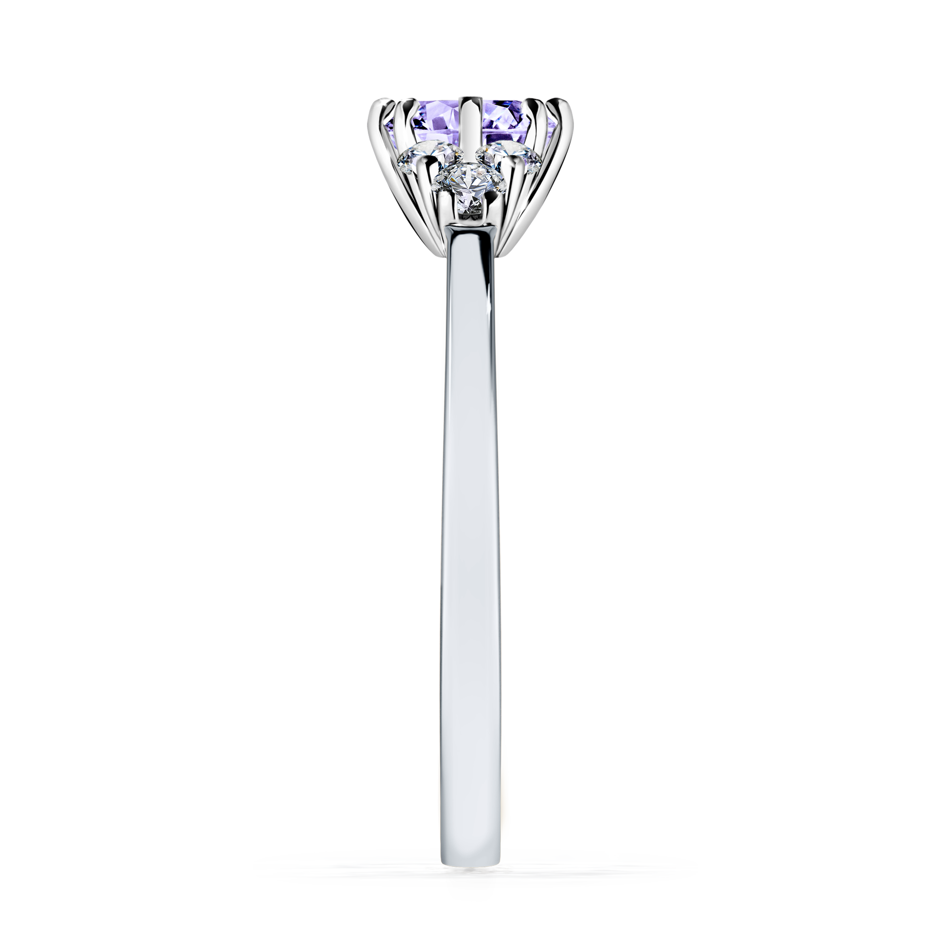 Pierścionek zaręczynowy My Lilly z białego złota z tanzanitem 0,68CT