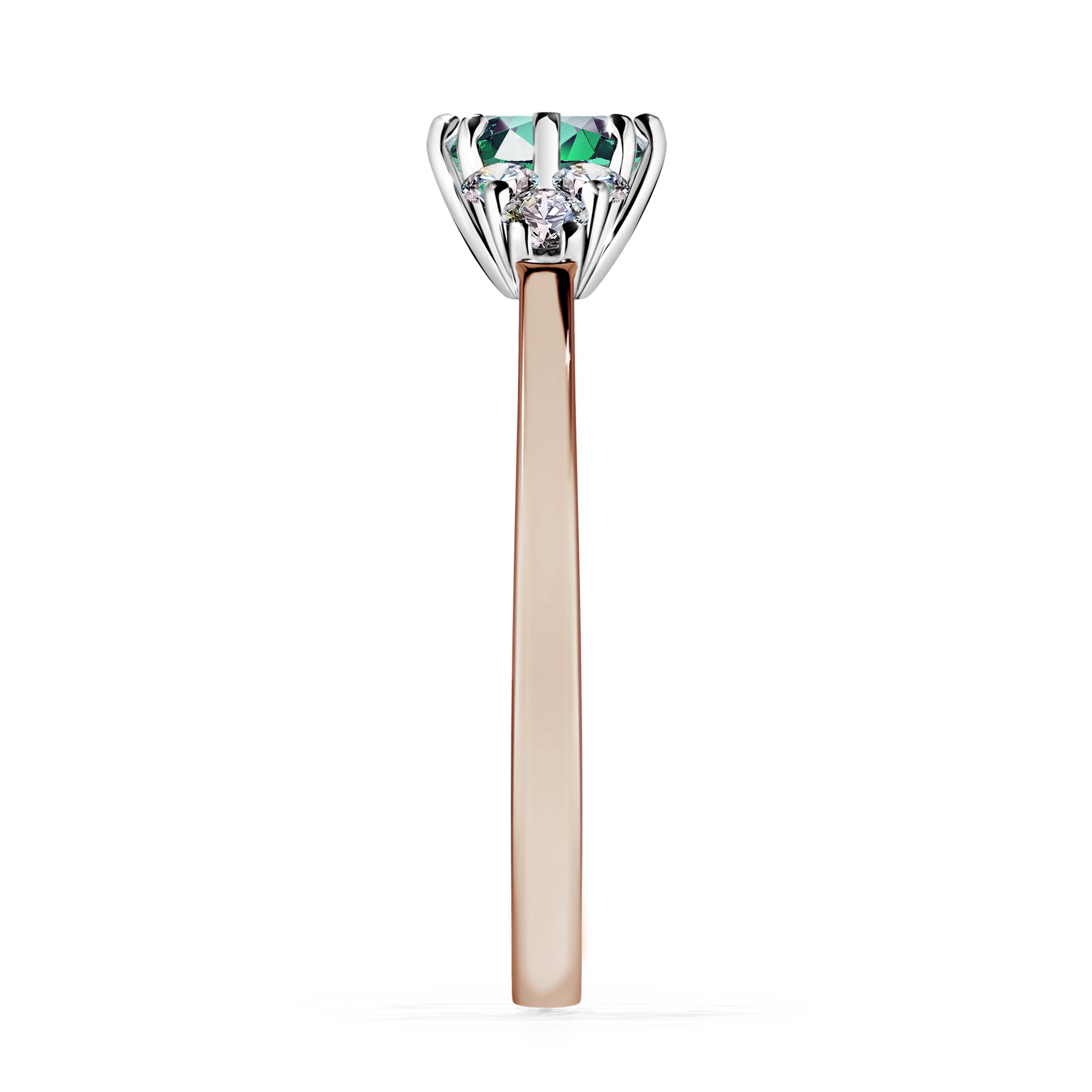 Pierścionek zaręczynowy My Lilly z różowego złota ze szmaragdem 0,68CT