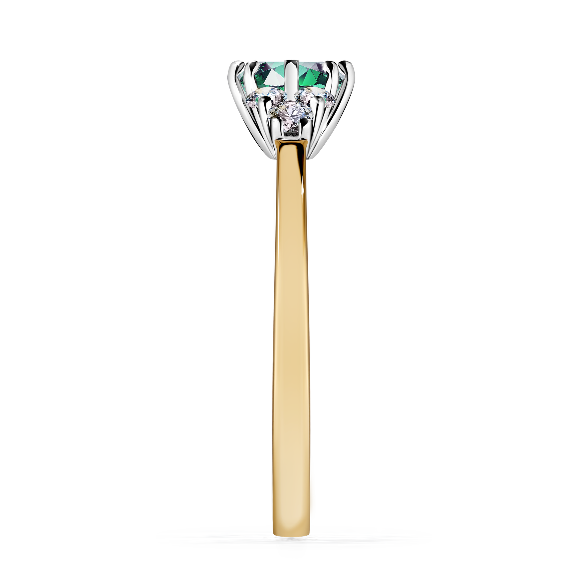Pierścionek zaręczynowy My Lilly z żółtego złota ze szmaragdem 0,68CT