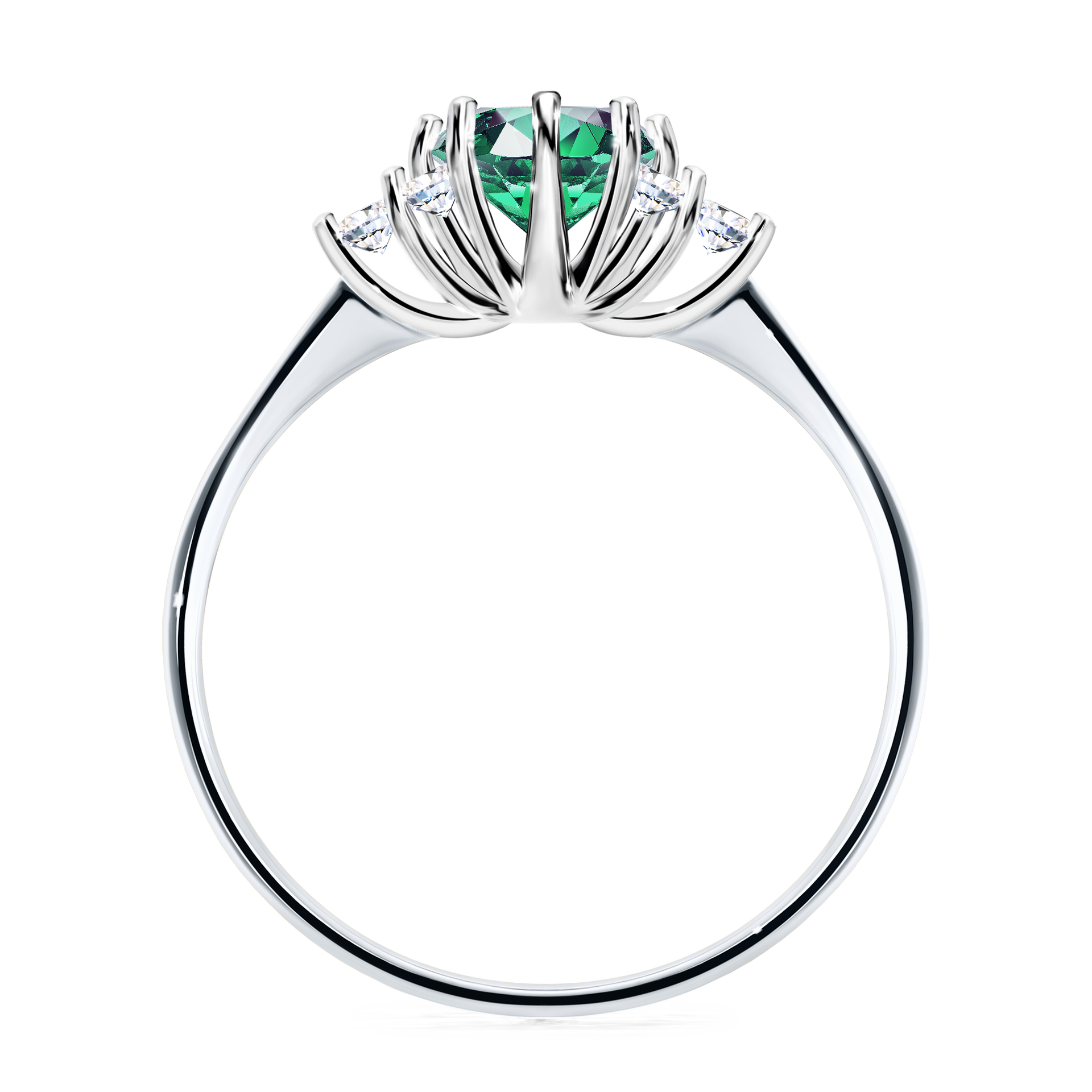 Pierścionek zaręczynowy My Lilly z białego złota ze szmaragdem 0,98CT