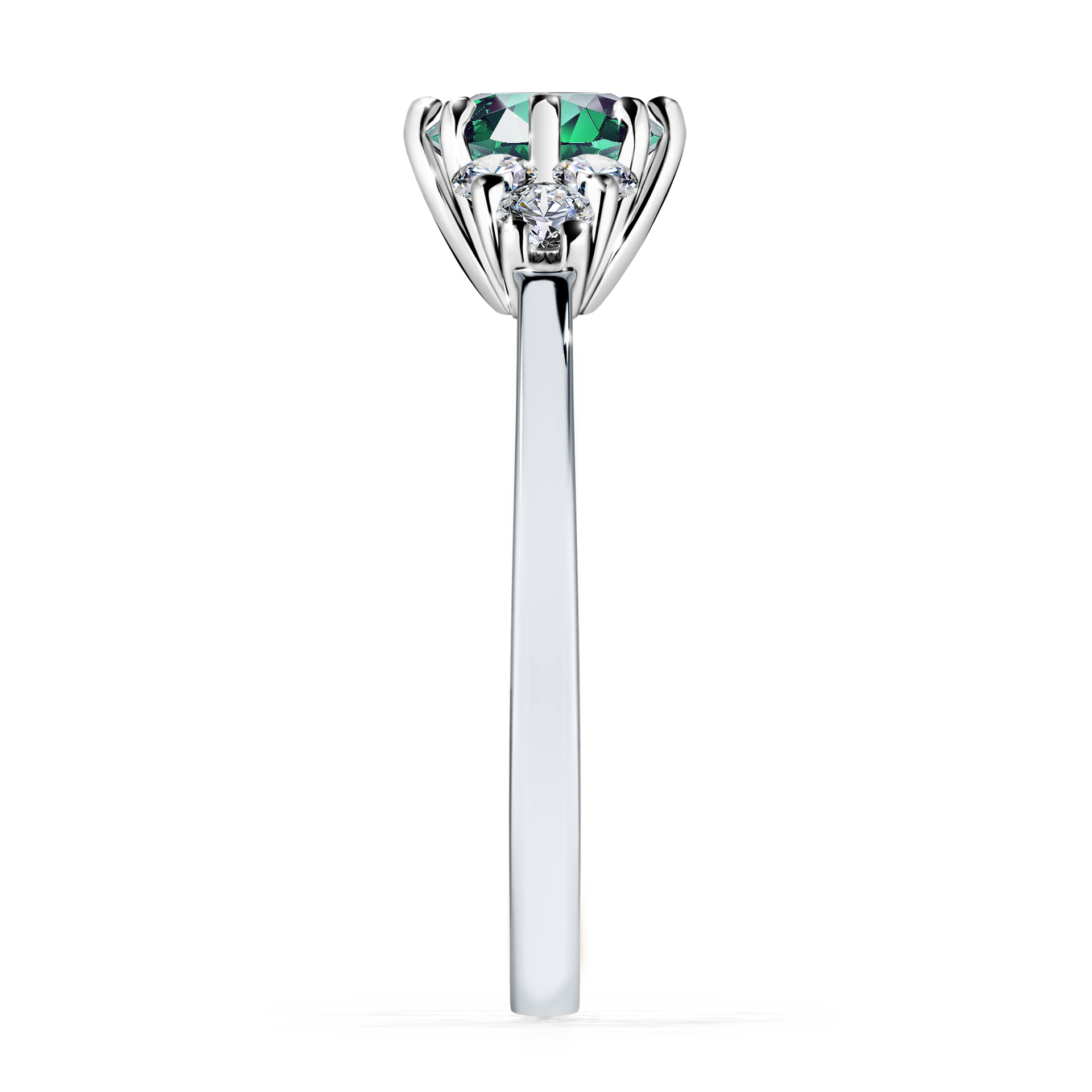 Pierścionek zaręczynowy My Lilly z białego złota ze szmaragdem 0,98CT