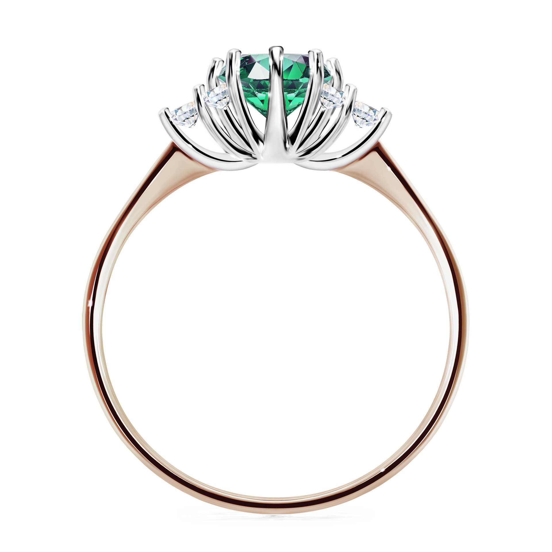 Pierścionek zaręczynowy My Lilly z różowego złota ze szmaragdem 0,98CT