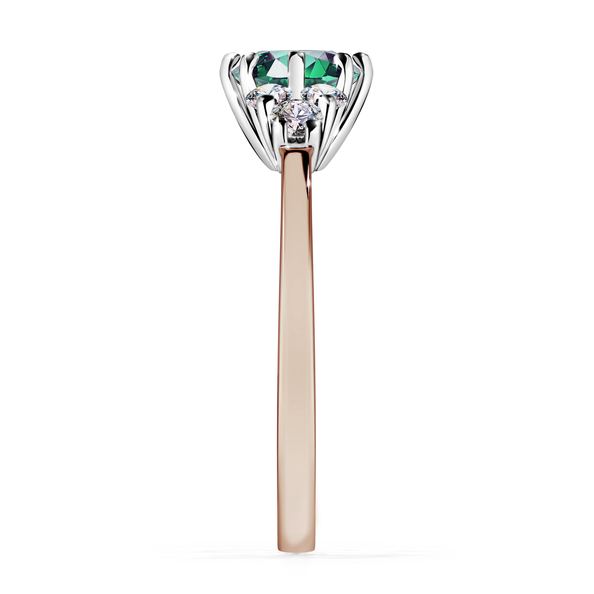 Pierścionek zaręczynowy My Lilly z różowego złota ze szmaragdem 0,98CT