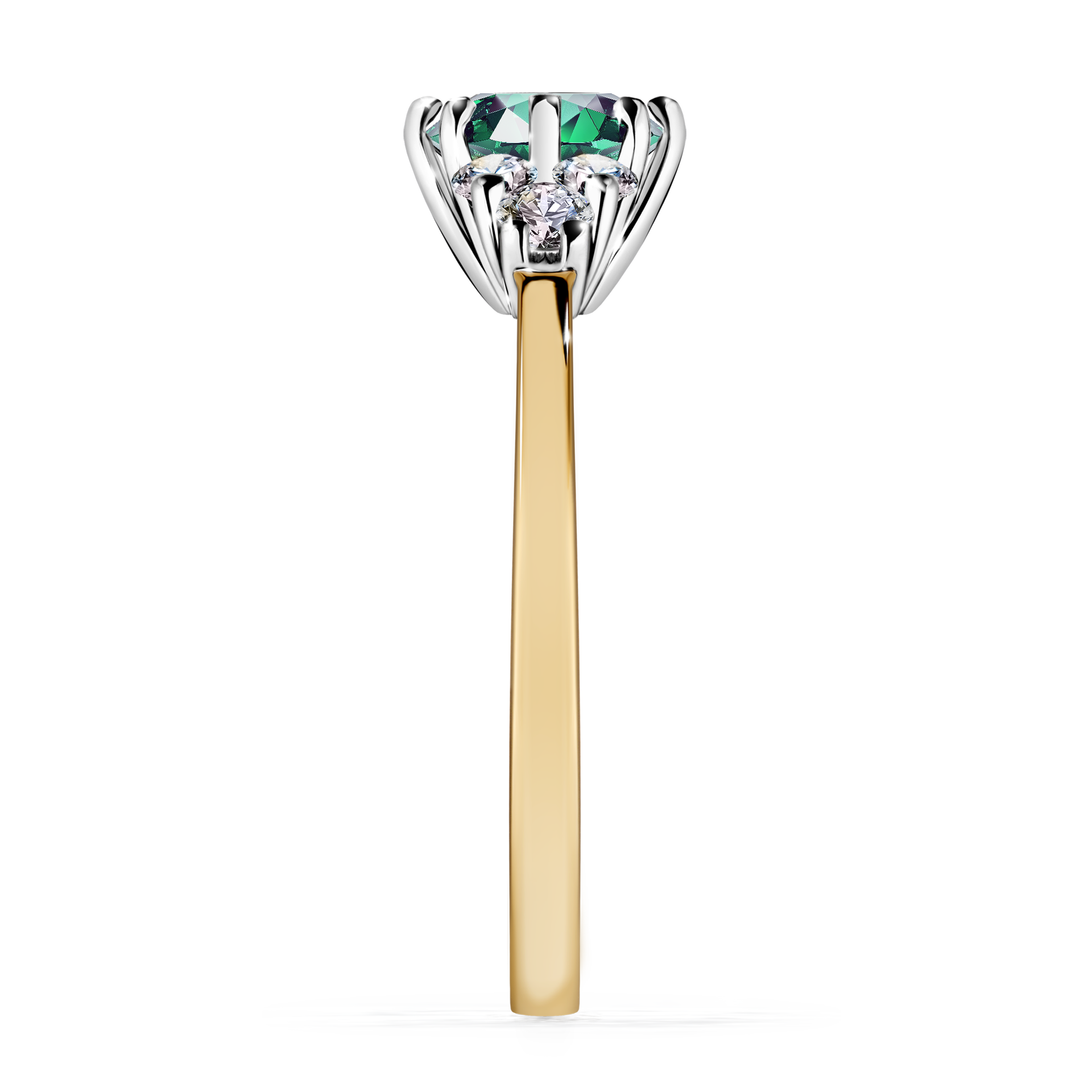 Pierścionek zaręczynowy My Lilly z żółtego złota ze szmaragdem 0,98CT
