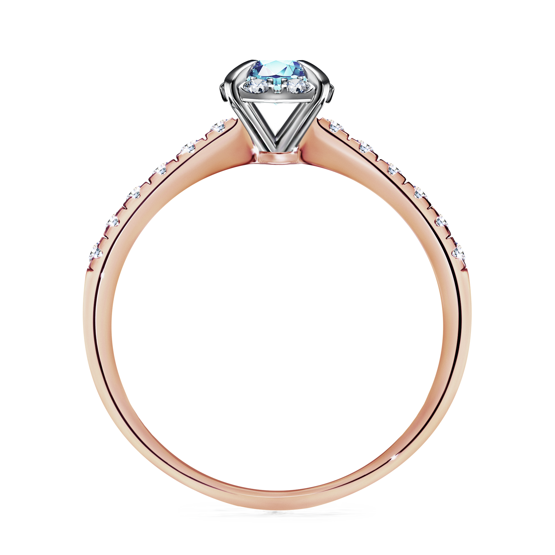 Pierścionek zaręczynowy My Princess z różowego złota z akwamarynem 0,47CT