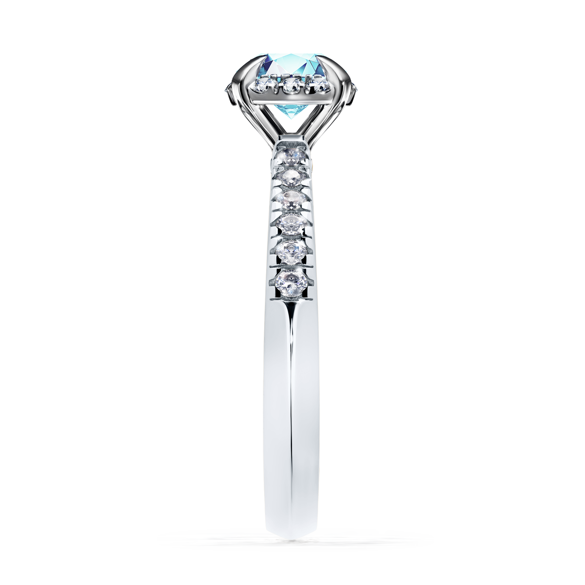 Pierścionek zaręczynowy My Princess z białego złota z akwamarynem 0,76CT
