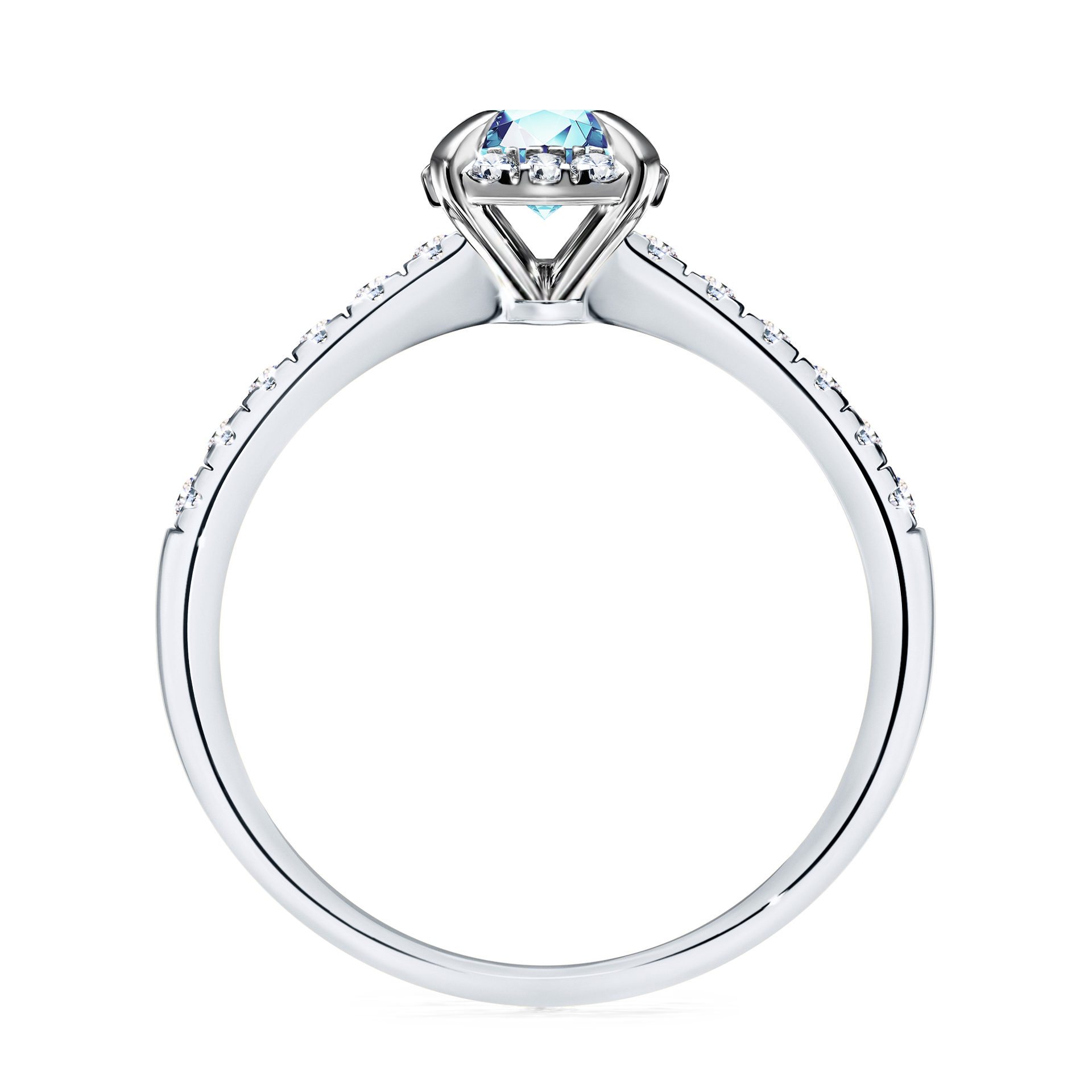 Pierścionek zaręczynowy My Princess z białego złota z akwamarynem 0,76CT