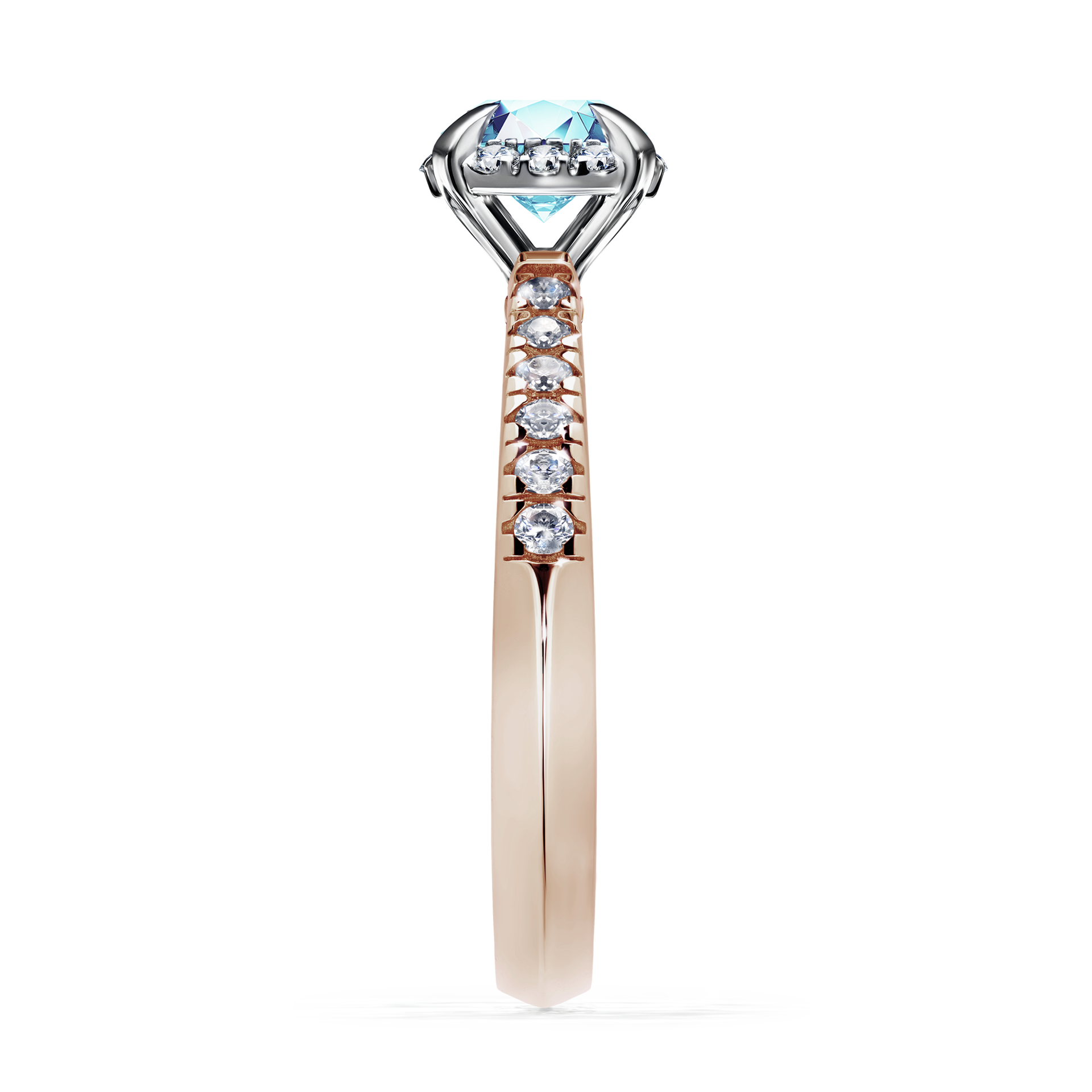 Pierścionek zaręczynowy My Princess z różowego złota z akwamarynem 0,76CT