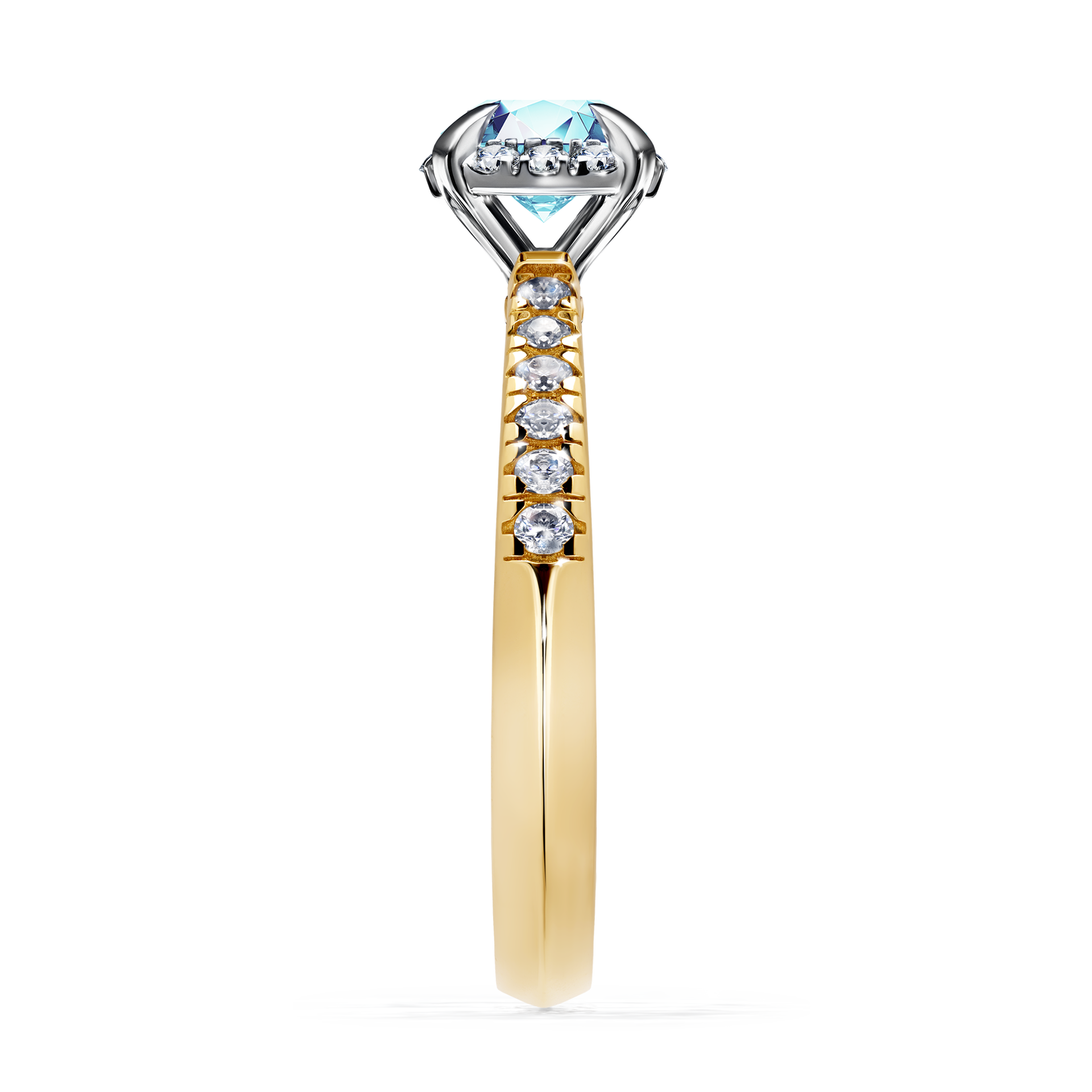 Pierścionek zaręczynowy My Princess z żółtego złota z akwamarynem 0,76CT