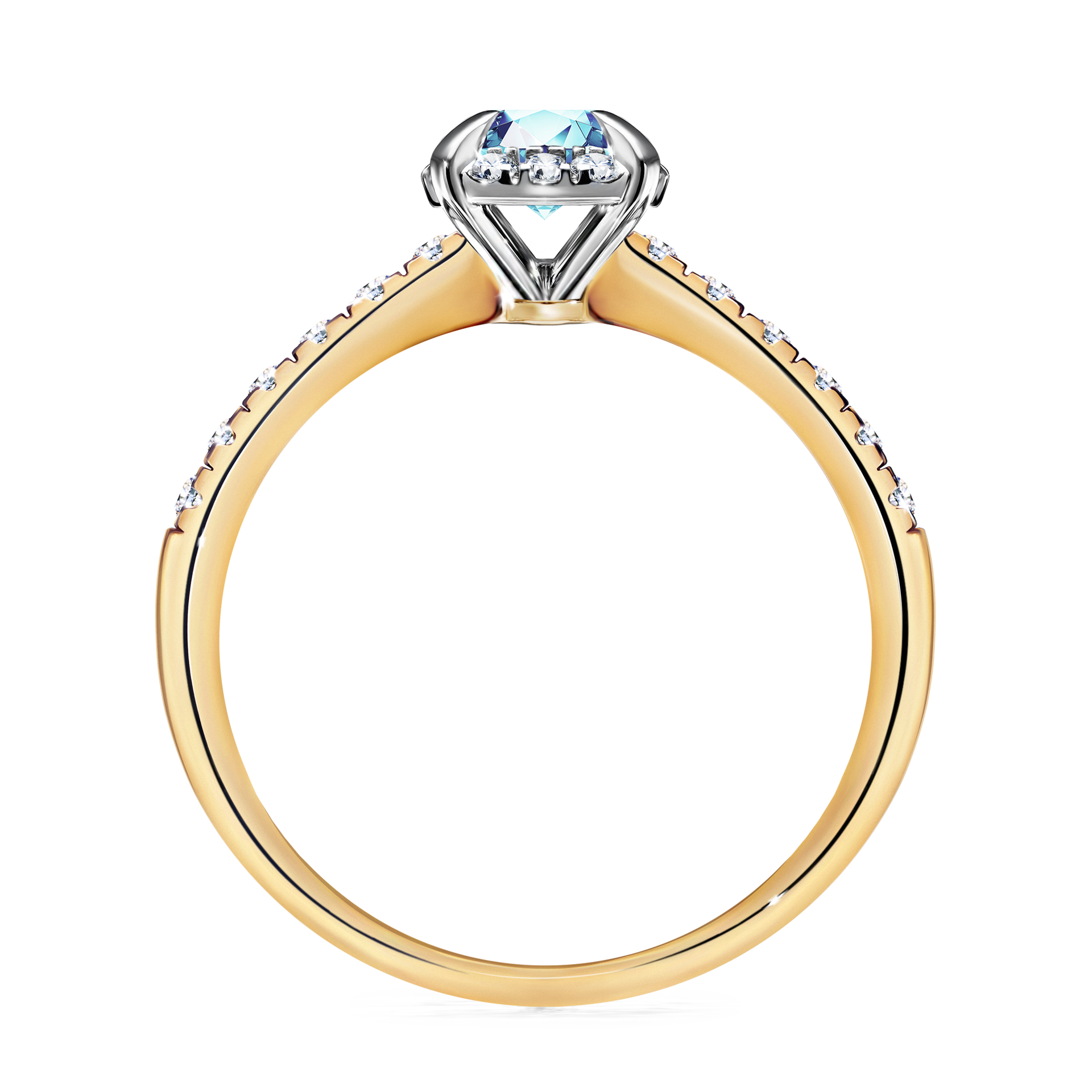 Pierścionek zaręczynowy My Princess z żółtego złota z akwamarynem 0,76CT