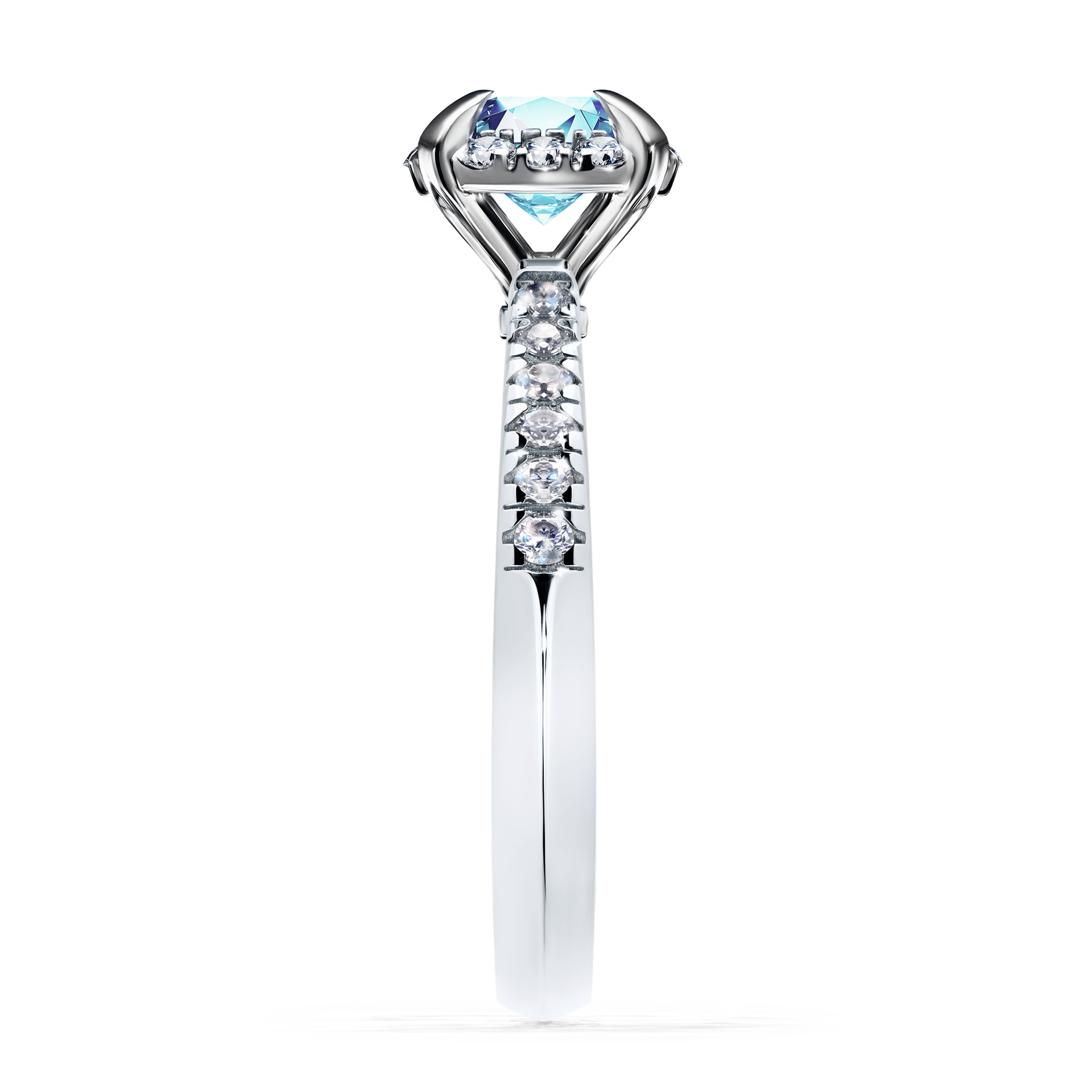 Pierścionek zaręczynowy My Princess z białego złota z akwamarynem 1,18CT