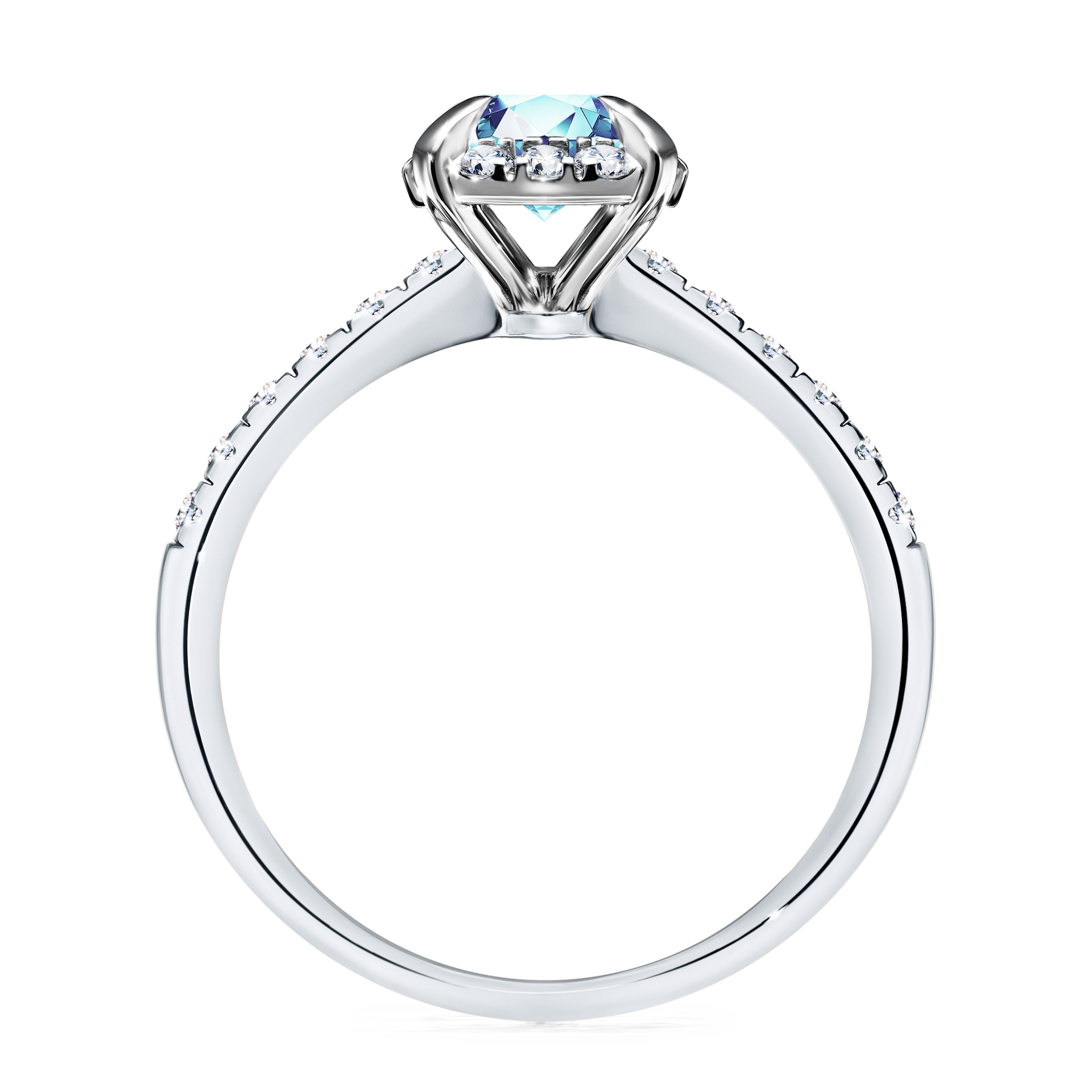 Pierścionek zaręczynowy My Princess z białego złota z akwamarynem 1,18CT