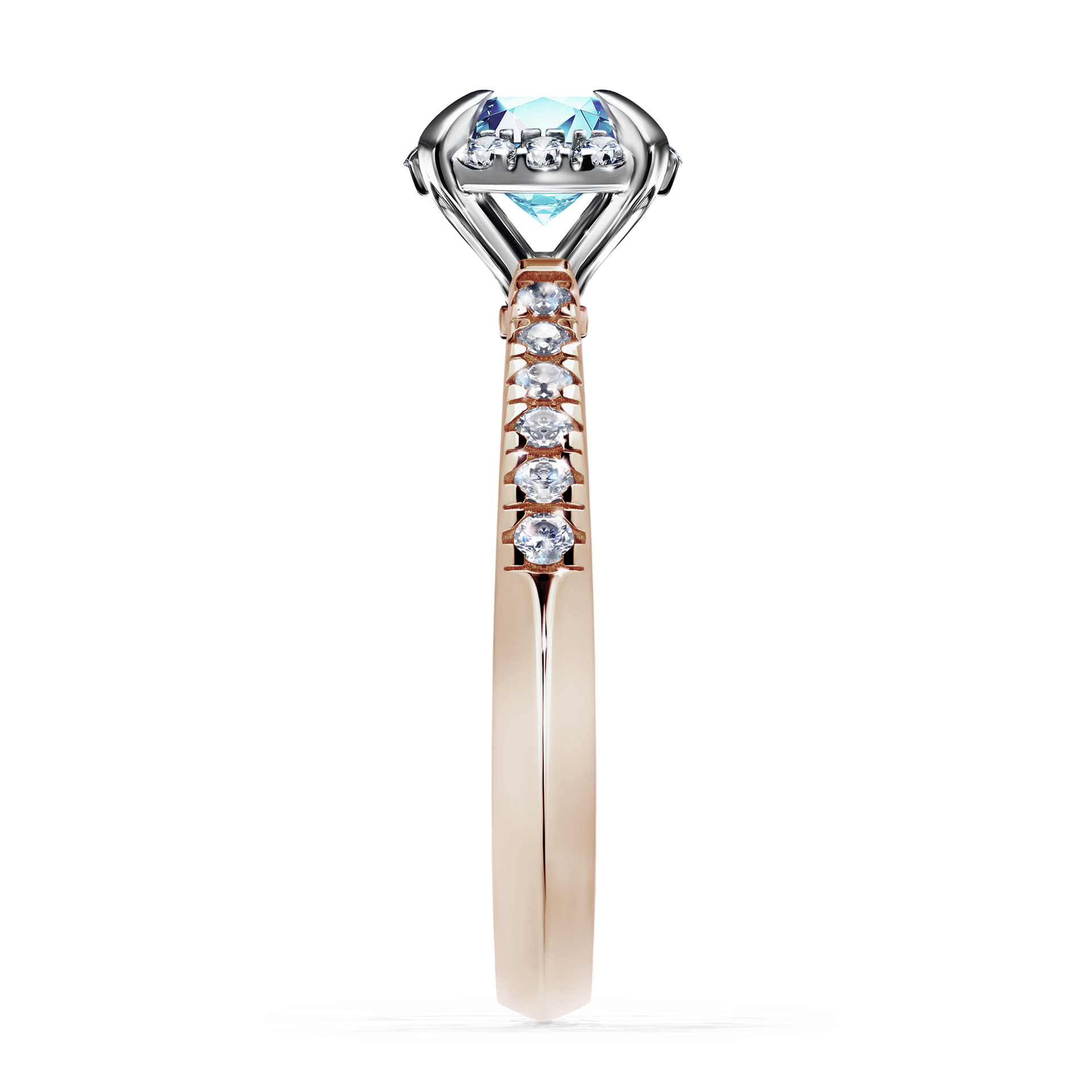 Pierścionek zaręczynowy My Princess z różowego złota z akwamarynem 1,18CT