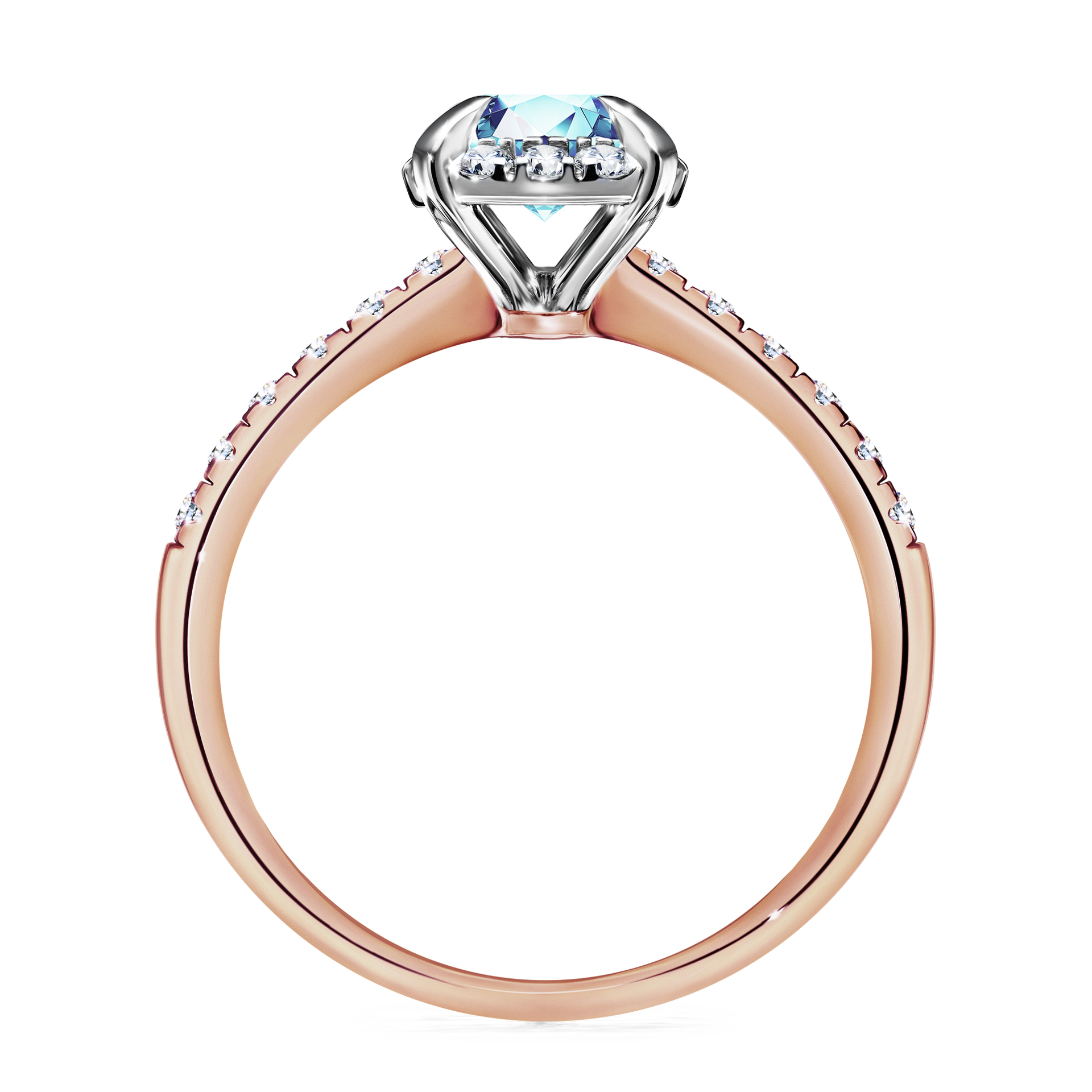 Pierścionek zaręczynowy My Princess z różowego złota z akwamarynem 1,18CT