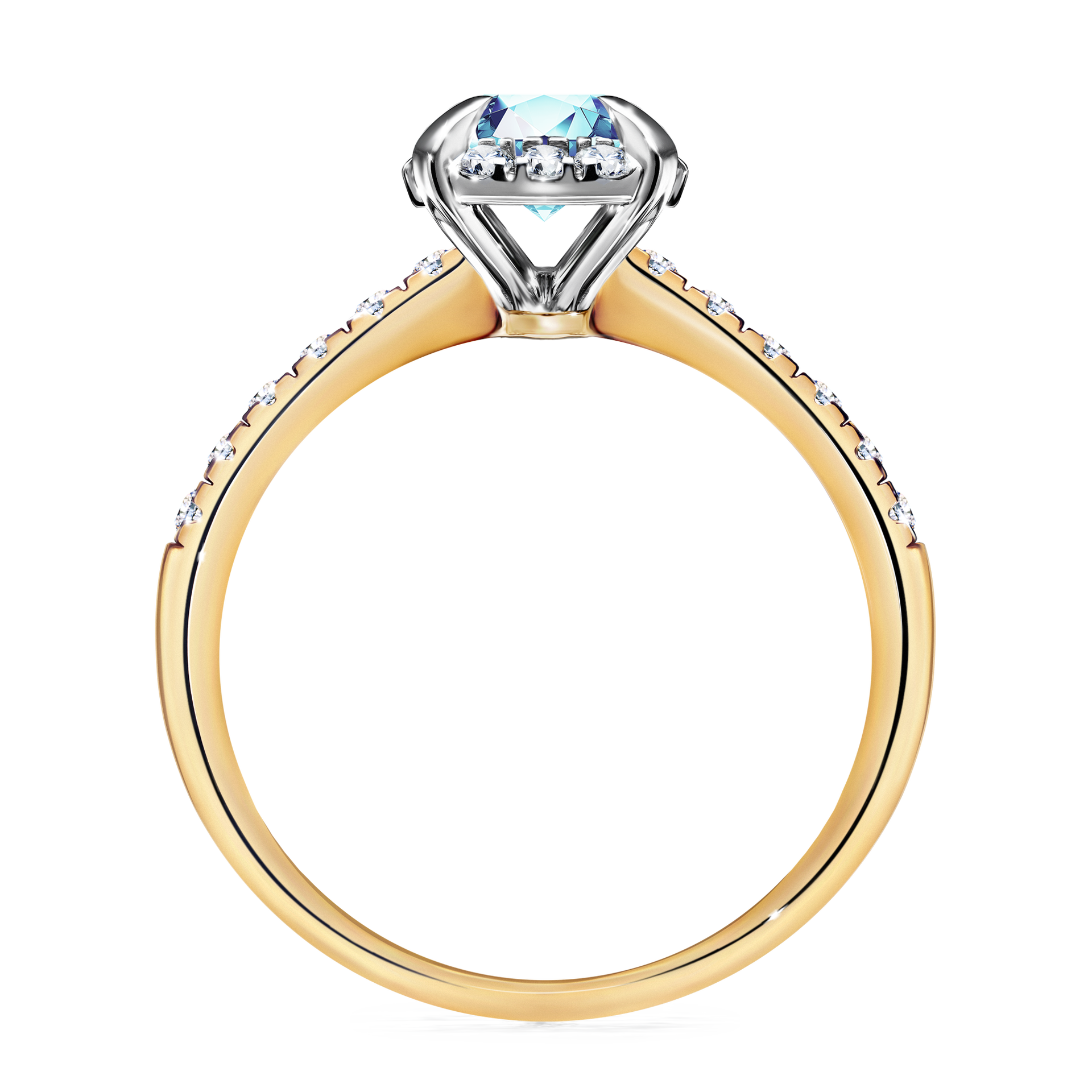 Pierścionek zaręczynowy My Princess z żółtego złota z akwamarynem 1,18CT