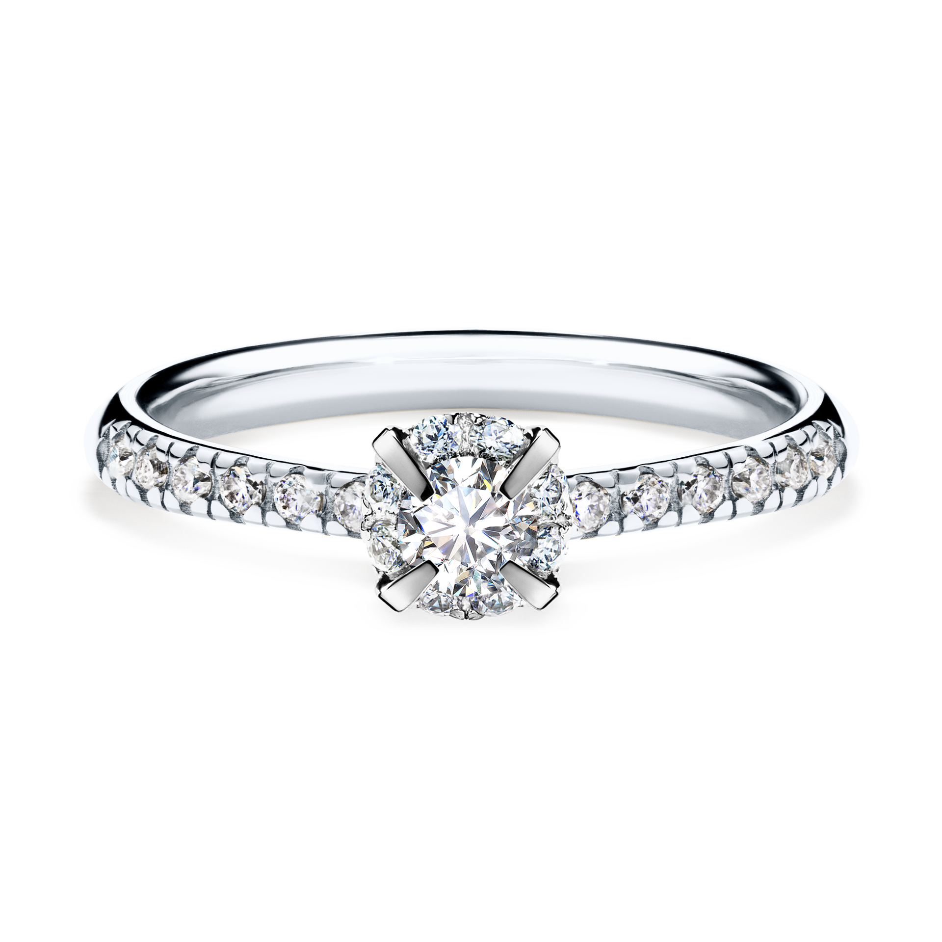 Pierścionek zaręczynowy My Princess z białego złota z diamentem naturalnym 0,28CT