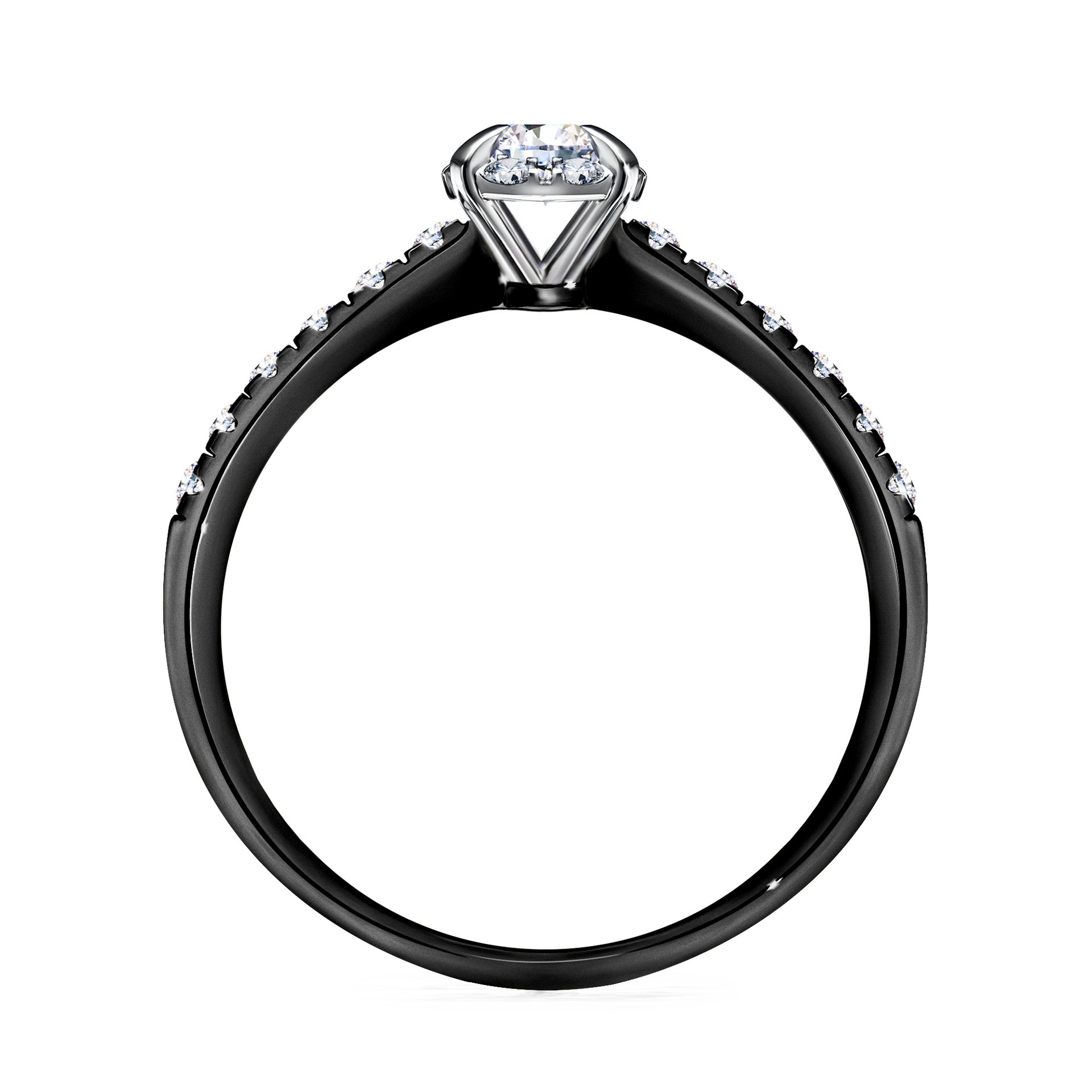 Pierścionek zaręczynowy My Princess z czarnego złota z diamentem naturalnym 0,28CT