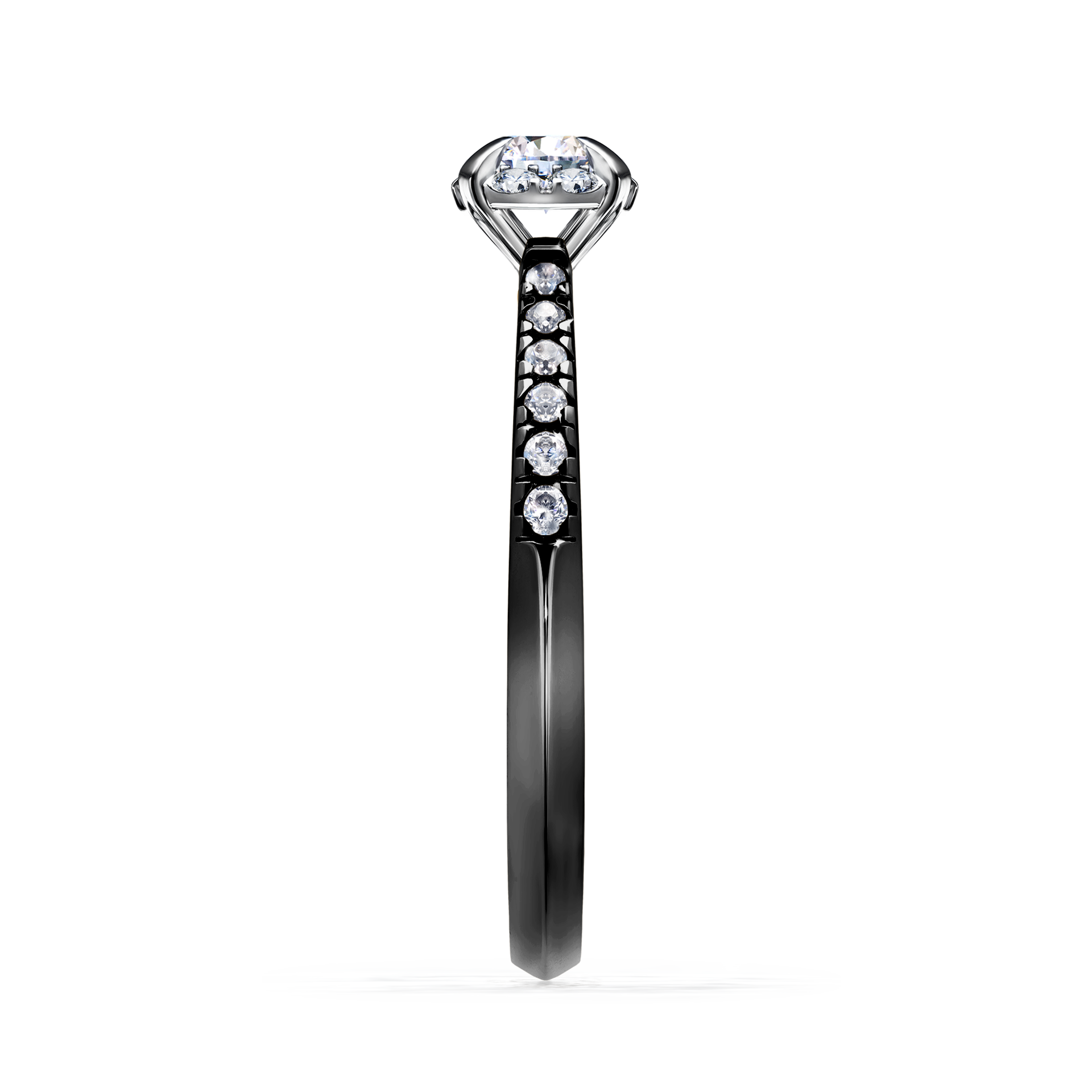 Pierścionek zaręczynowy My Princess z czarnego złota z diamentem naturalnym 0,28CT