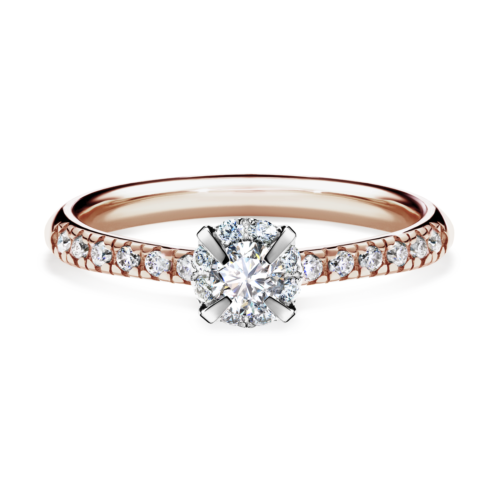 Pierścionek zaręczynowy My Princess z różowego złota z diamentem naturalnym 0,28CT