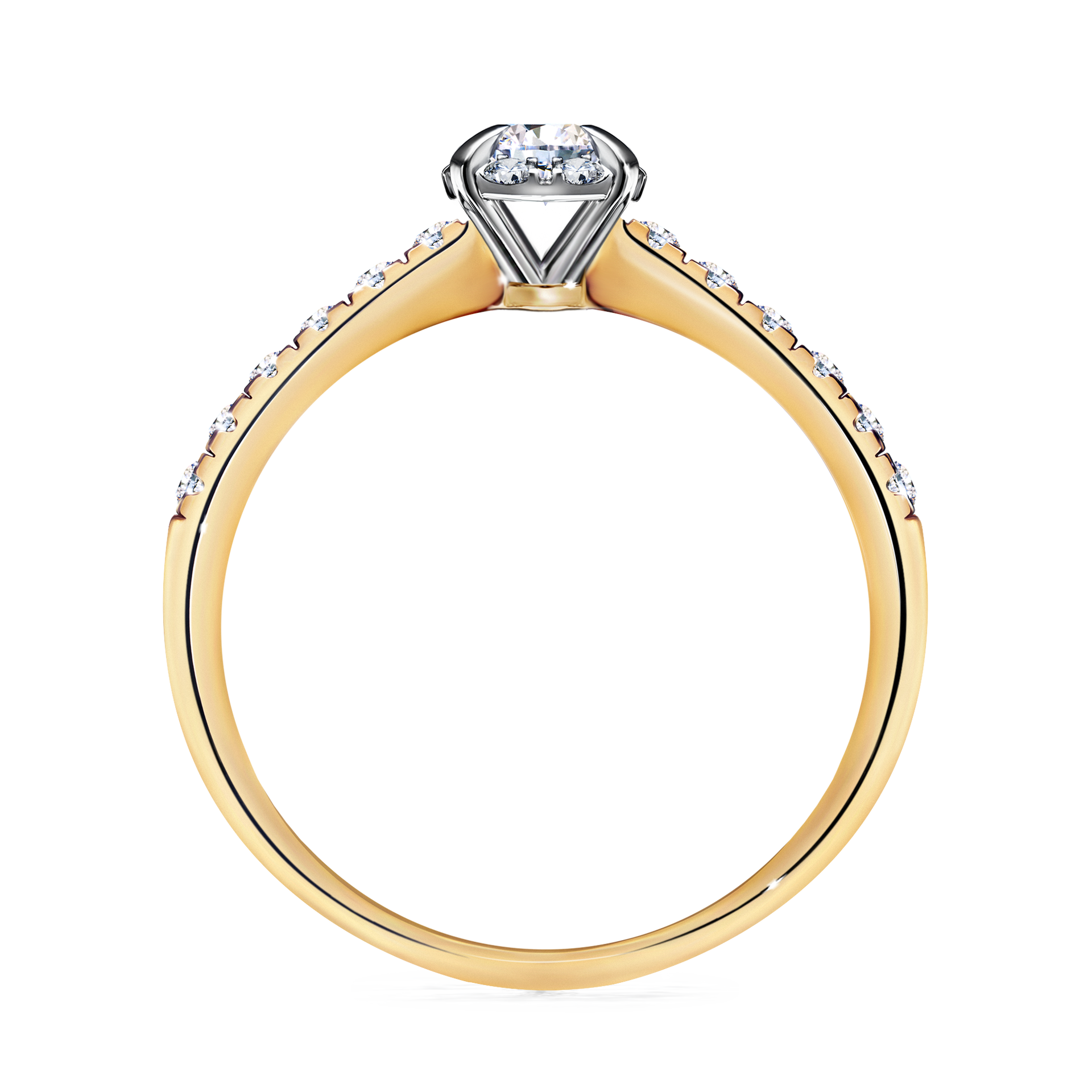 Pierścionek zaręczynowy My Princess z żółtego złota z diamentem naturalnym 0,28CT