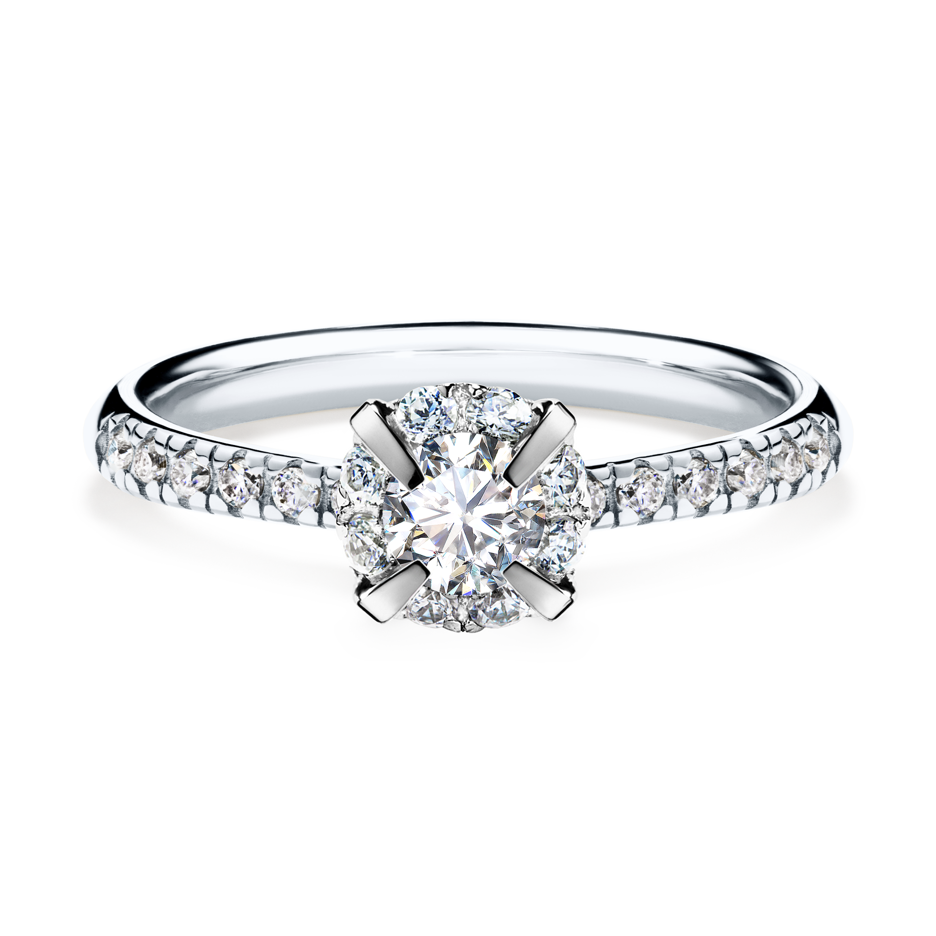 Pierścionek zaręczynowy My Princess z białego złota z diamentem naturalnym 0,47CT